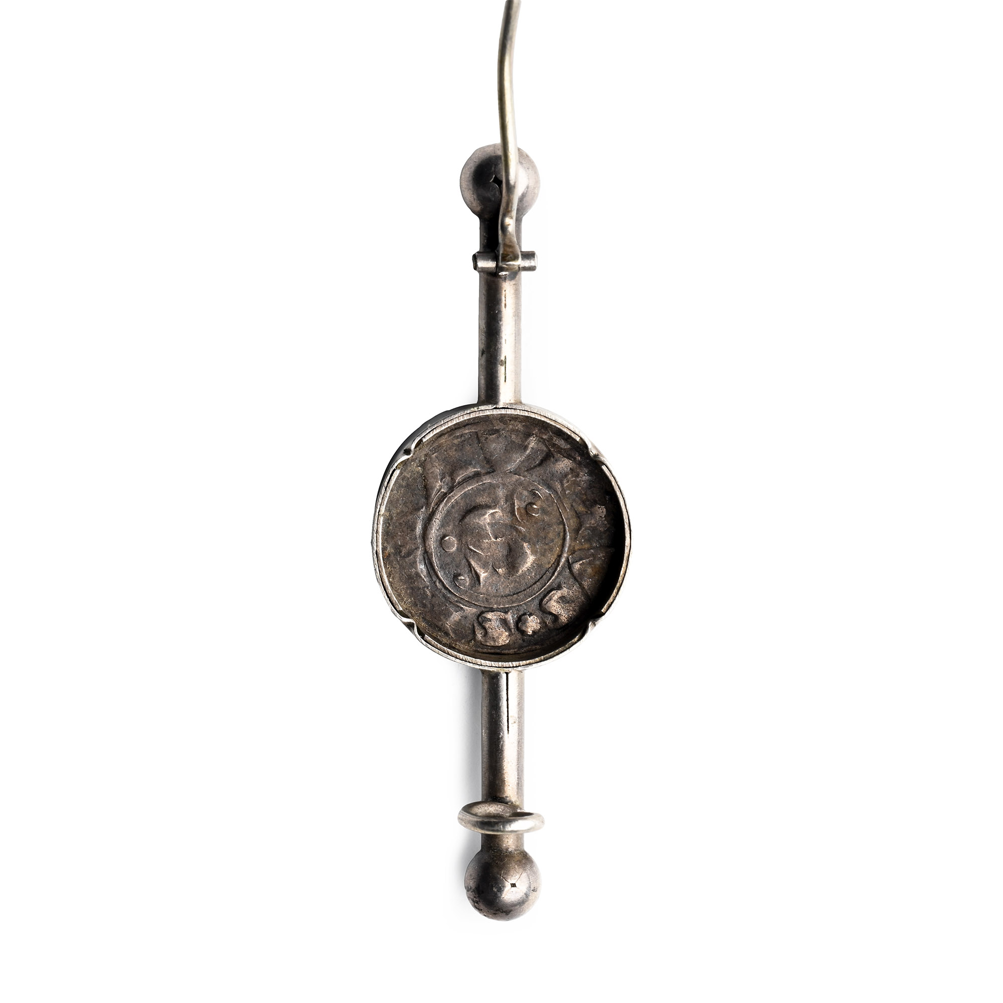 Italia. Siena (Republic) AR Grosso Set into a Later Silver Brooch.