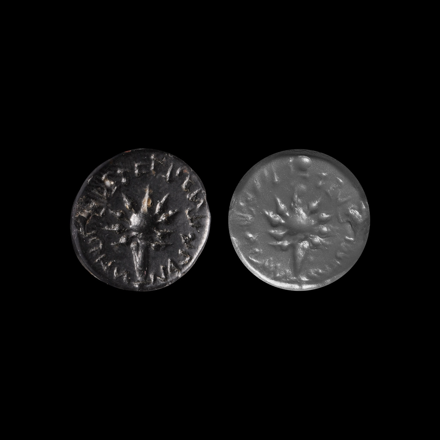Western Asiatic Conical Seal with Symbol and Inscription
