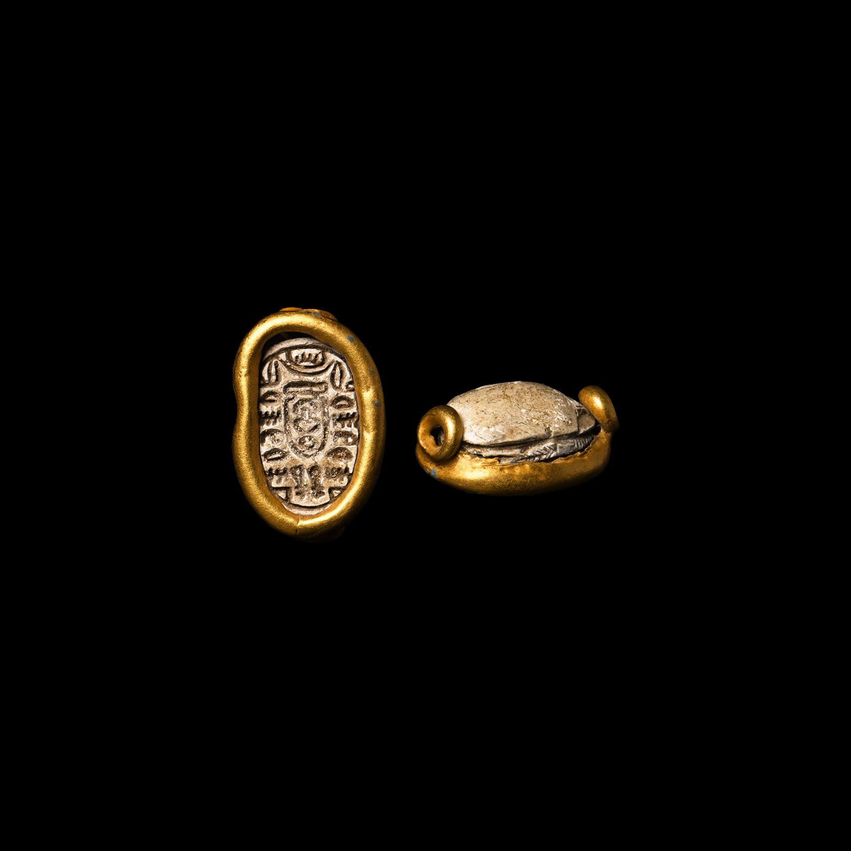 Egyptian Scarab in Gold Mount