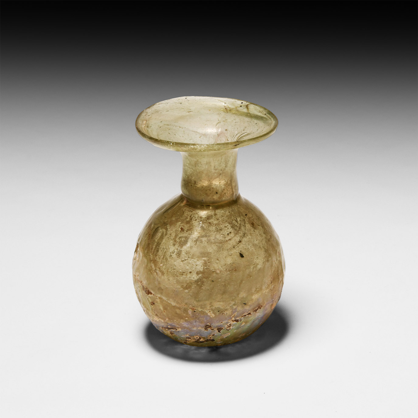 Roman Pale Green Mould Blown Glass Flask