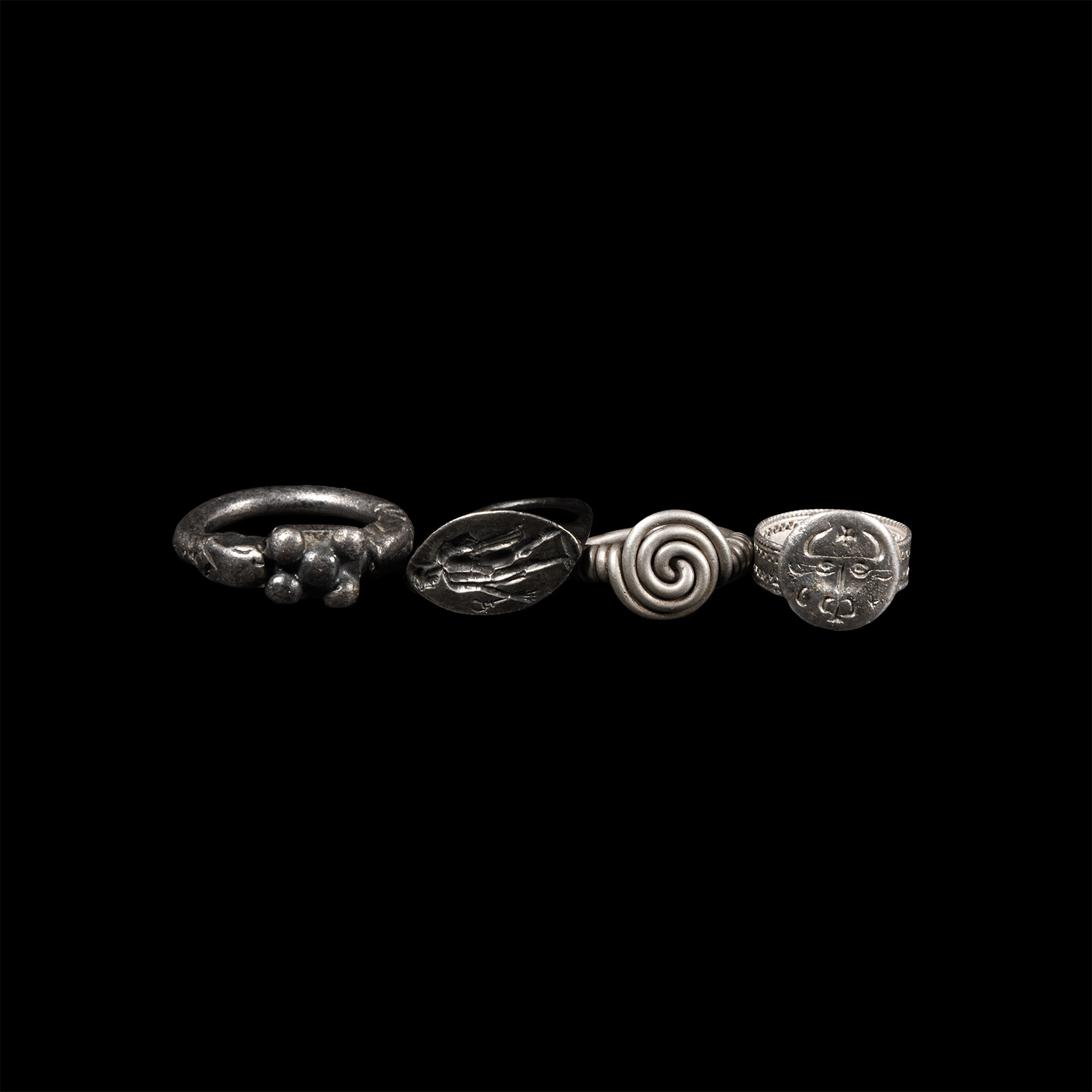 Greek and Other Style Silver Ring Group