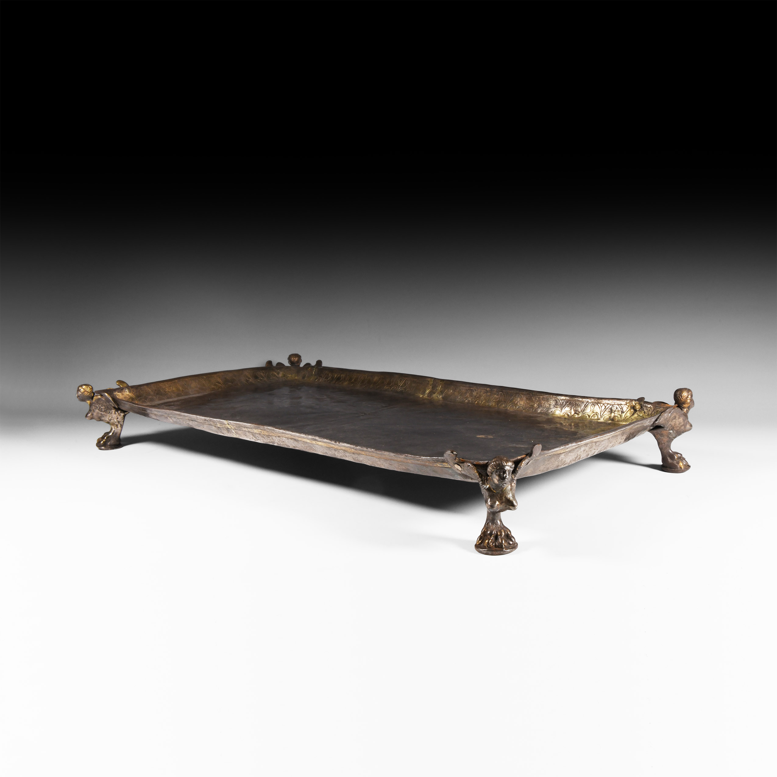 Hellenistic Silver Salver with Sphinxes