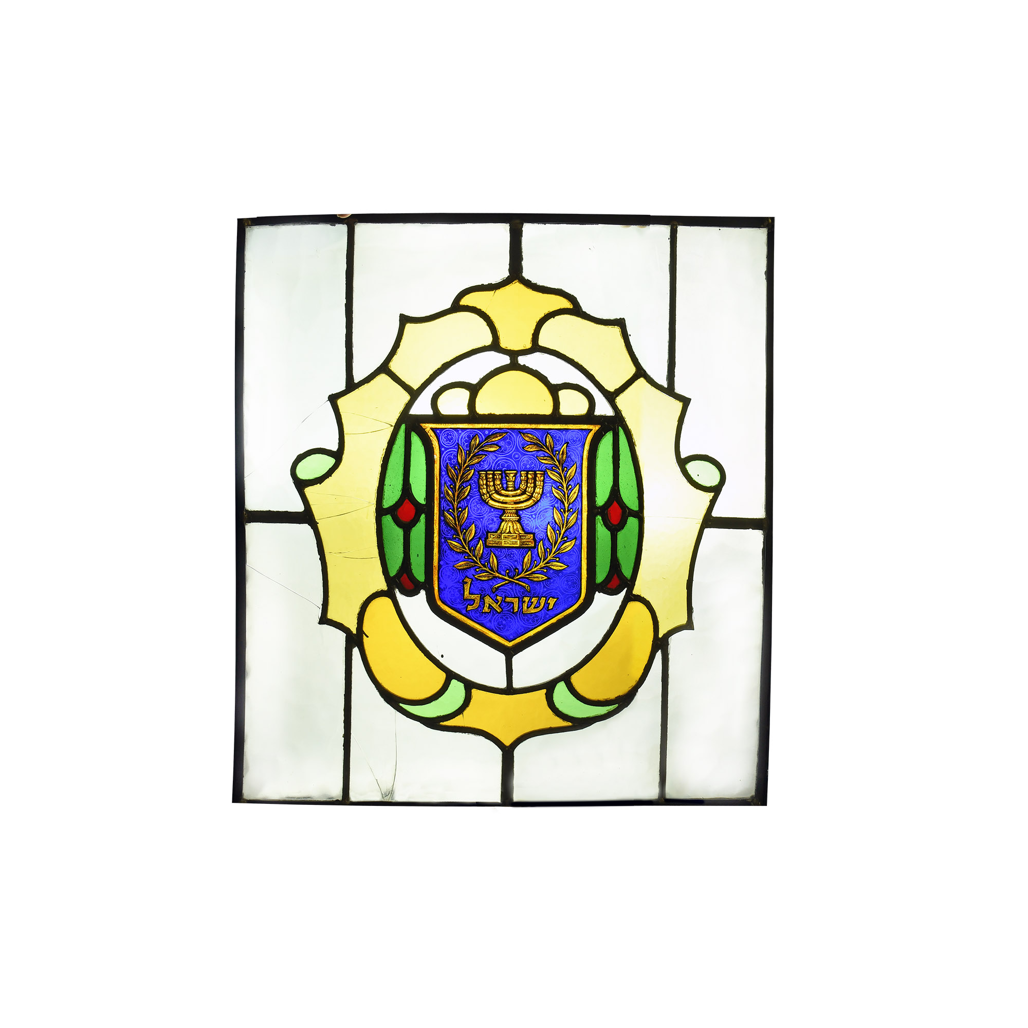 Stained Glass Menorah Panel