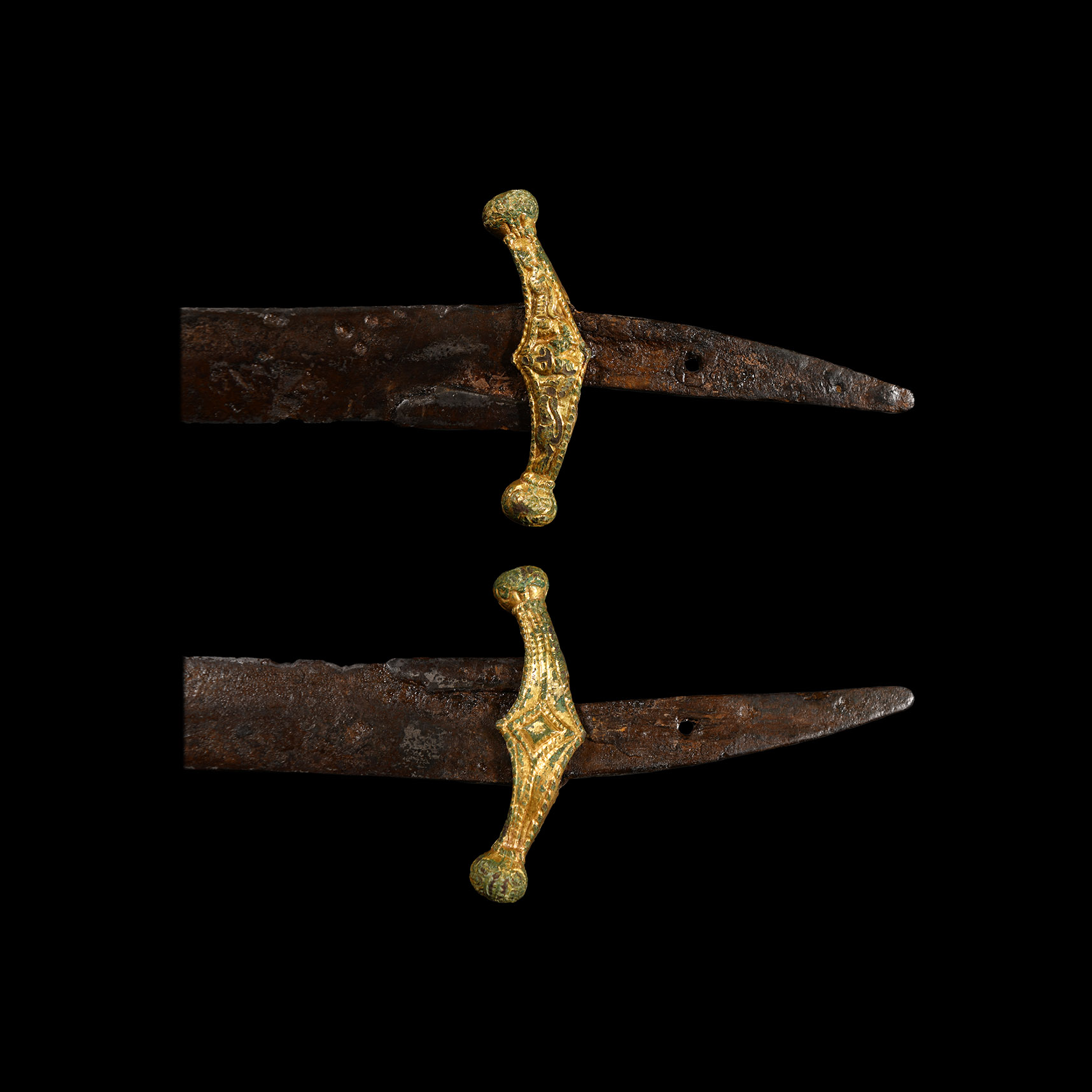Khazar Iron Sabre with Gilt Bronze Cross Guard