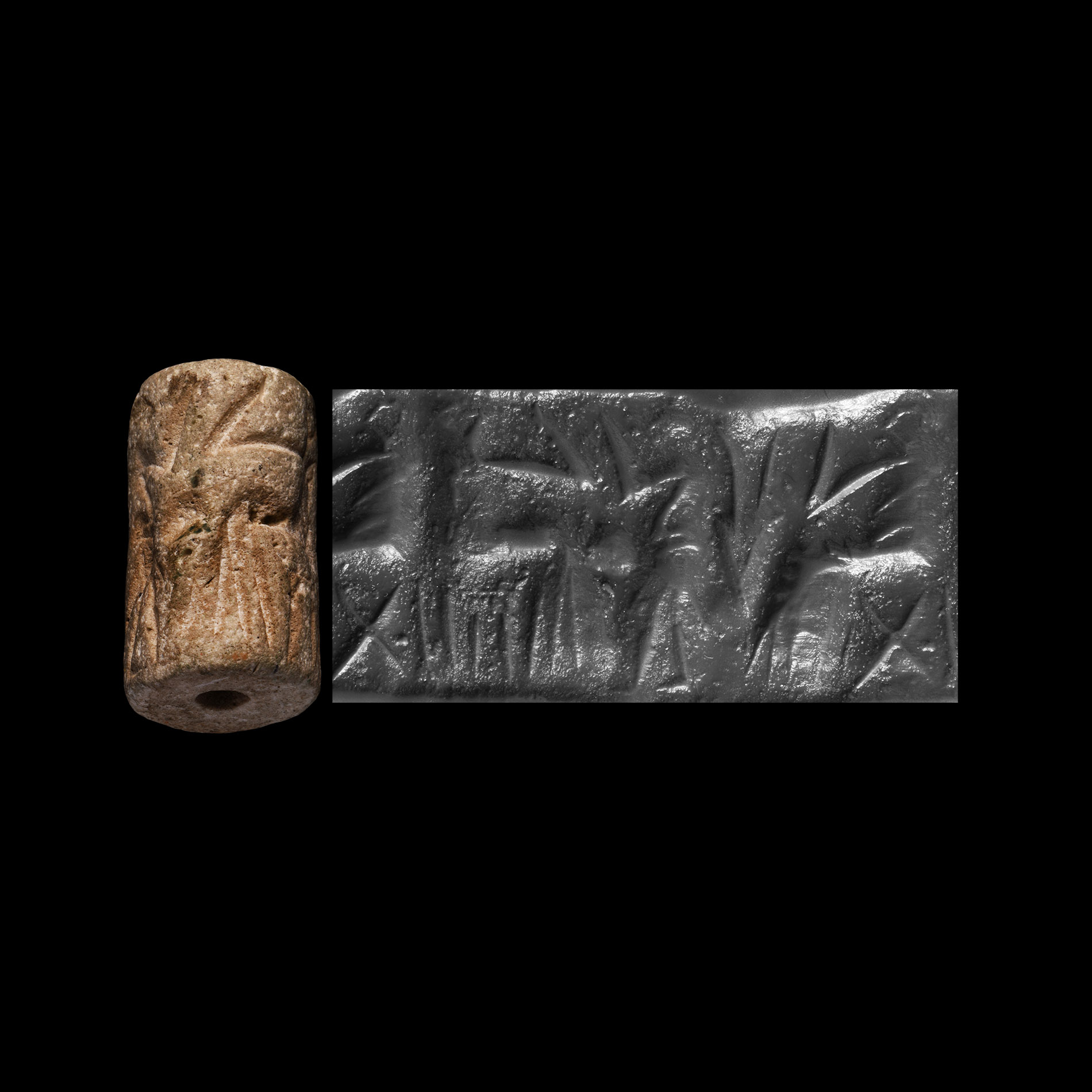 Sumerian Cylinder Seal with Banqueting Scene