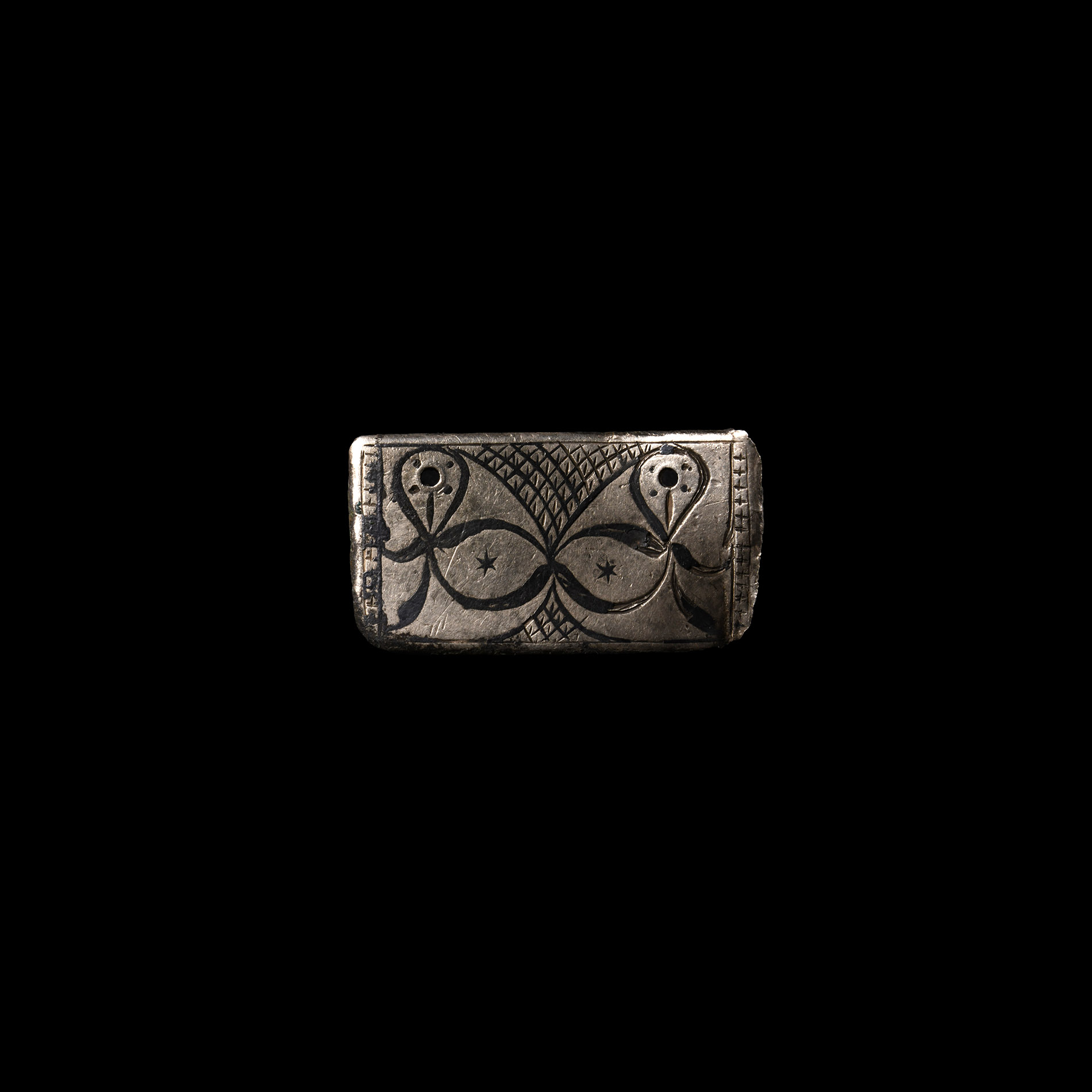 Medieval Silver and Niello Belt Mount