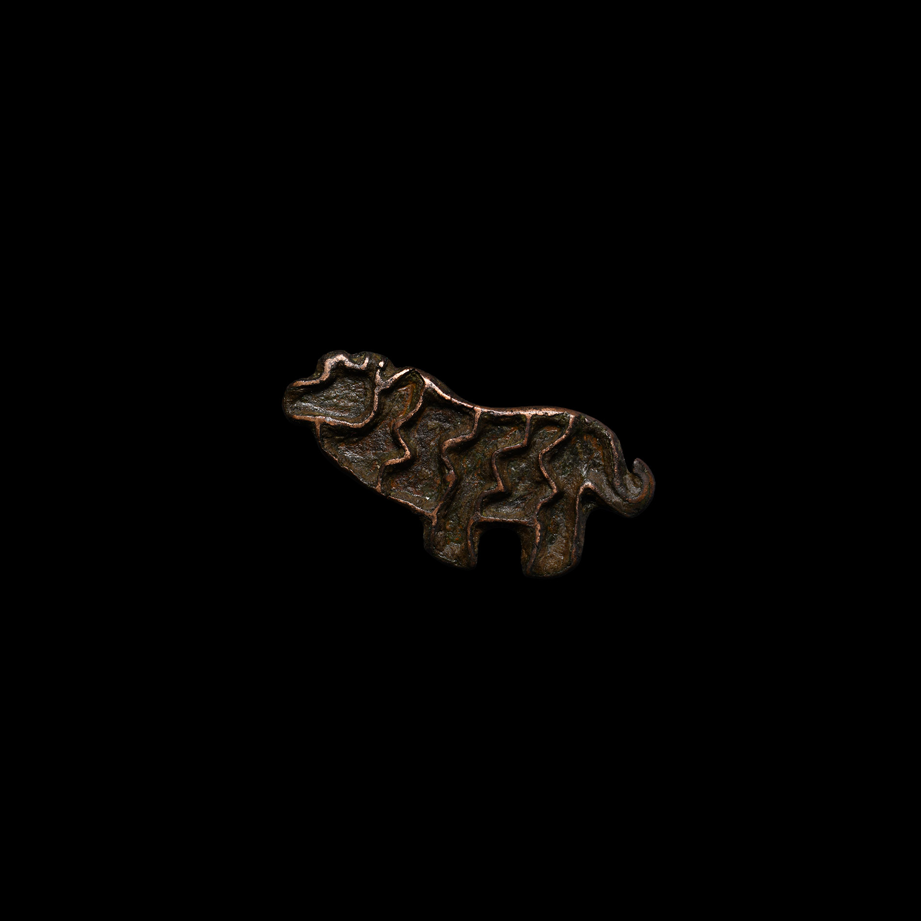 Central Asian Compartmented Seal Pendant with Bovine