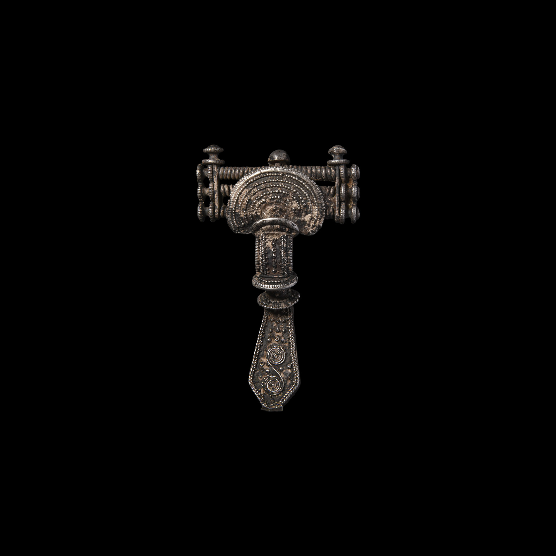Gothic Silver Filigree Bow Brooch