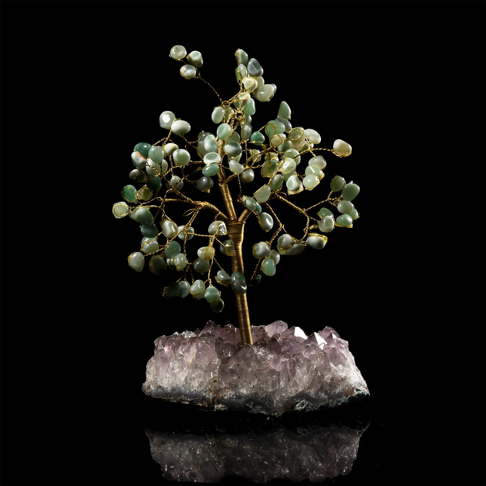 Natural History - Green Agate and Amethyst Gem Tree