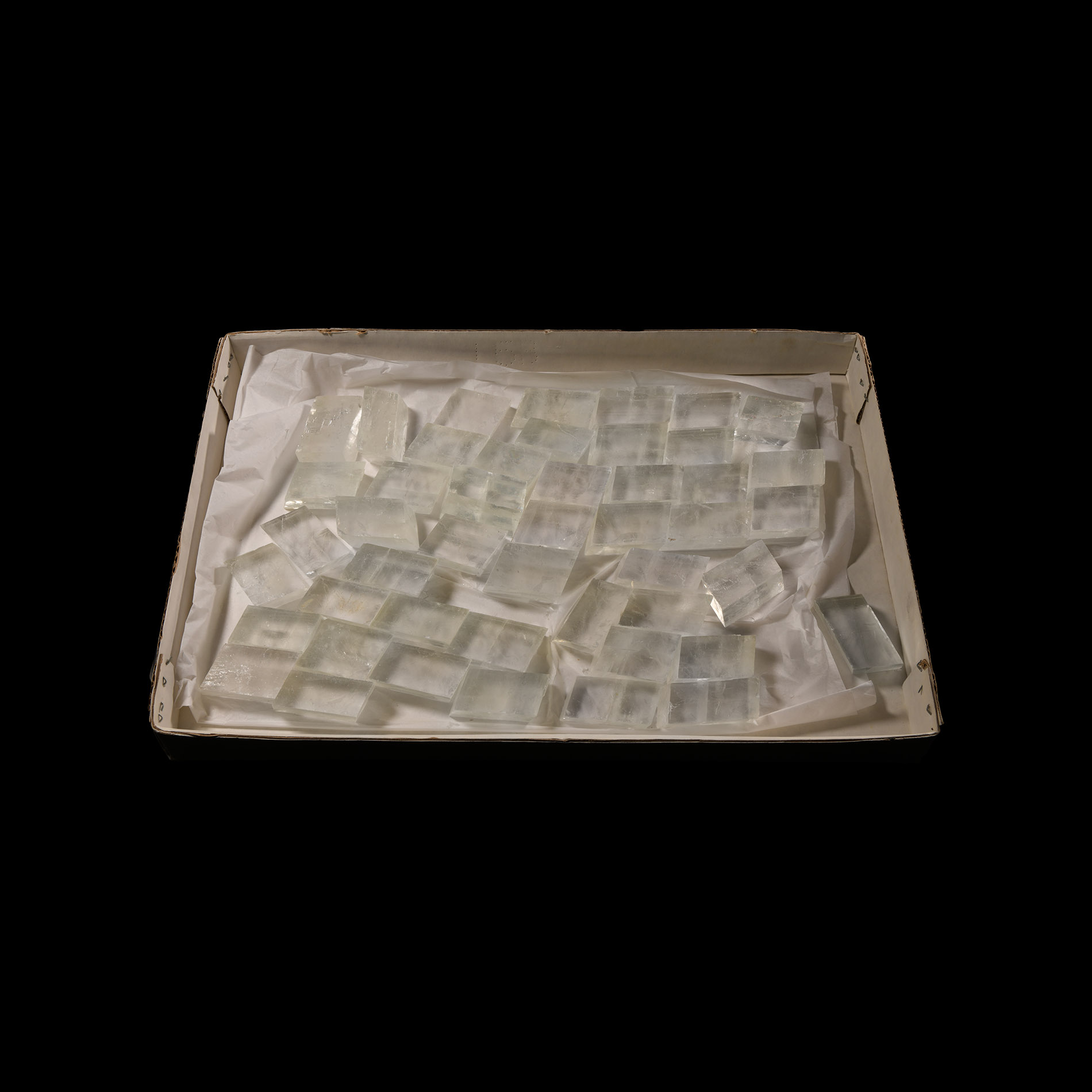 Natural History - Box of Iceland Spar Mineral Specimens