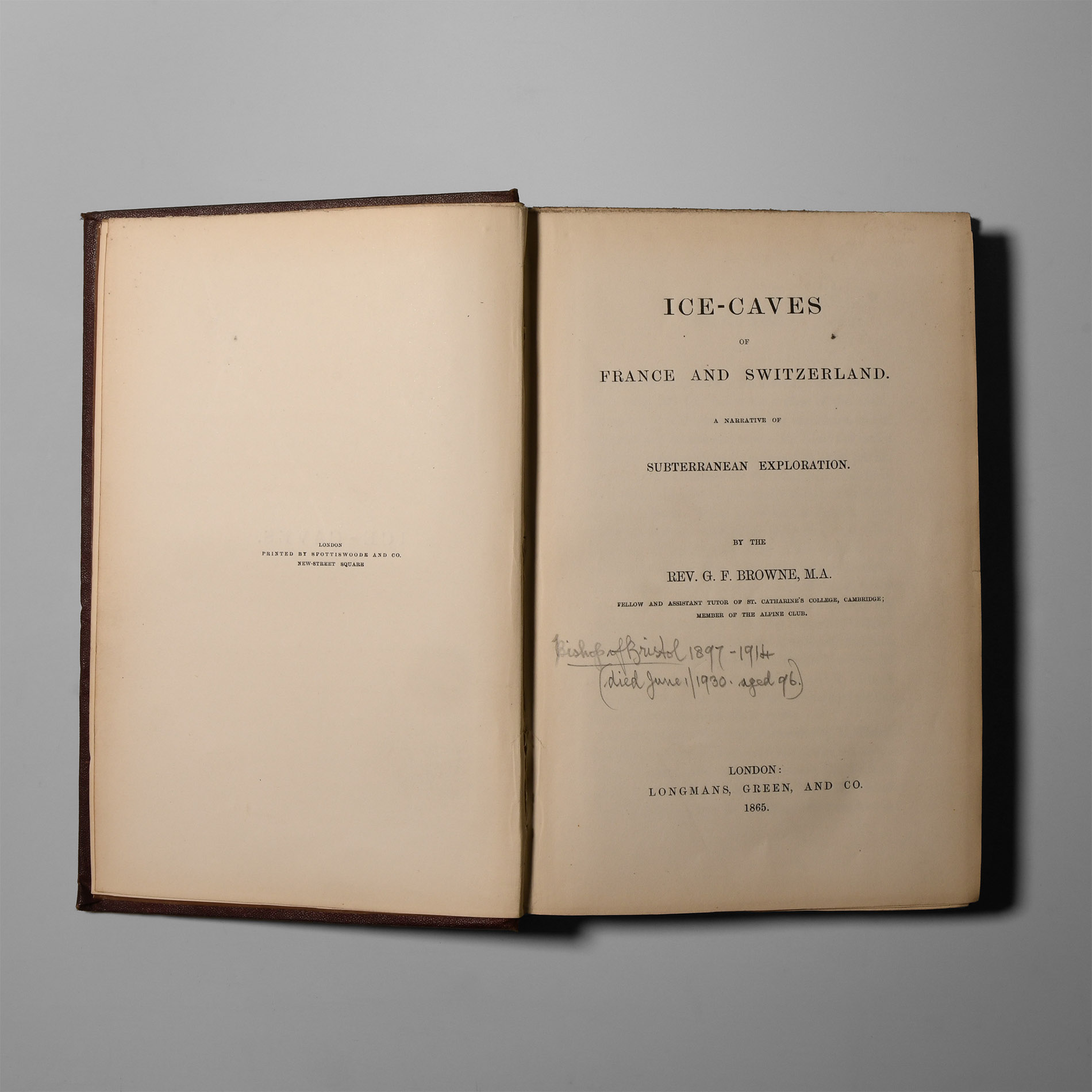 Natural History Books - Browne - Ice-Caves of France and Switzerland