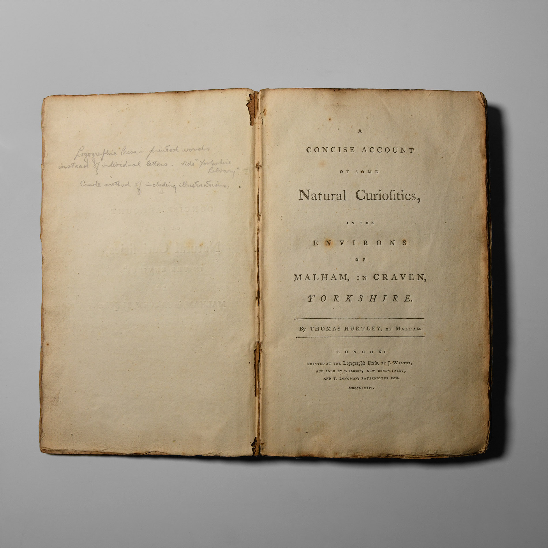 Natural History Books - Hurtley - Concise Account of Some Natural Curiosities in the Environs of Malham in Craven