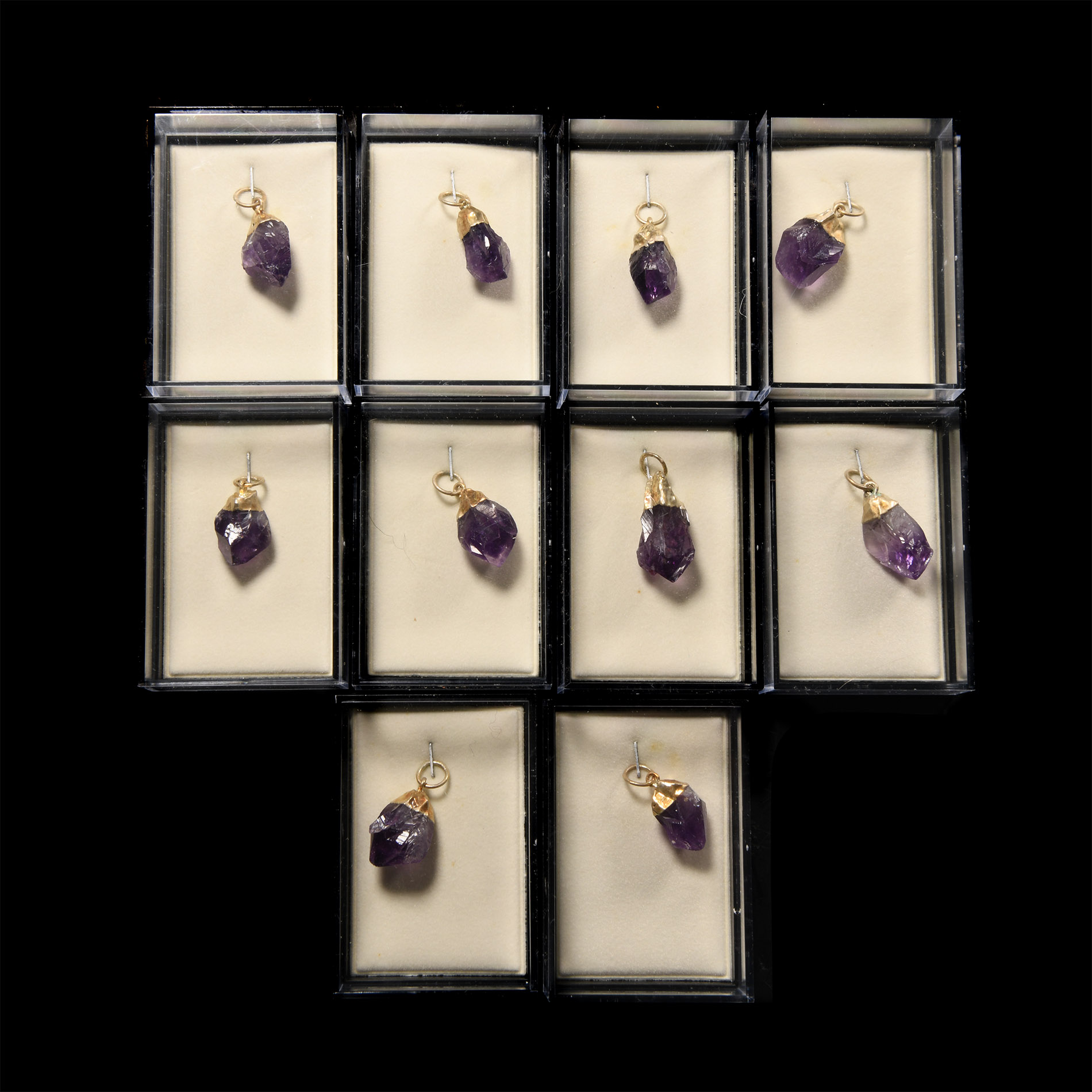 Natural History - Amethyst Crystal Pendant Group