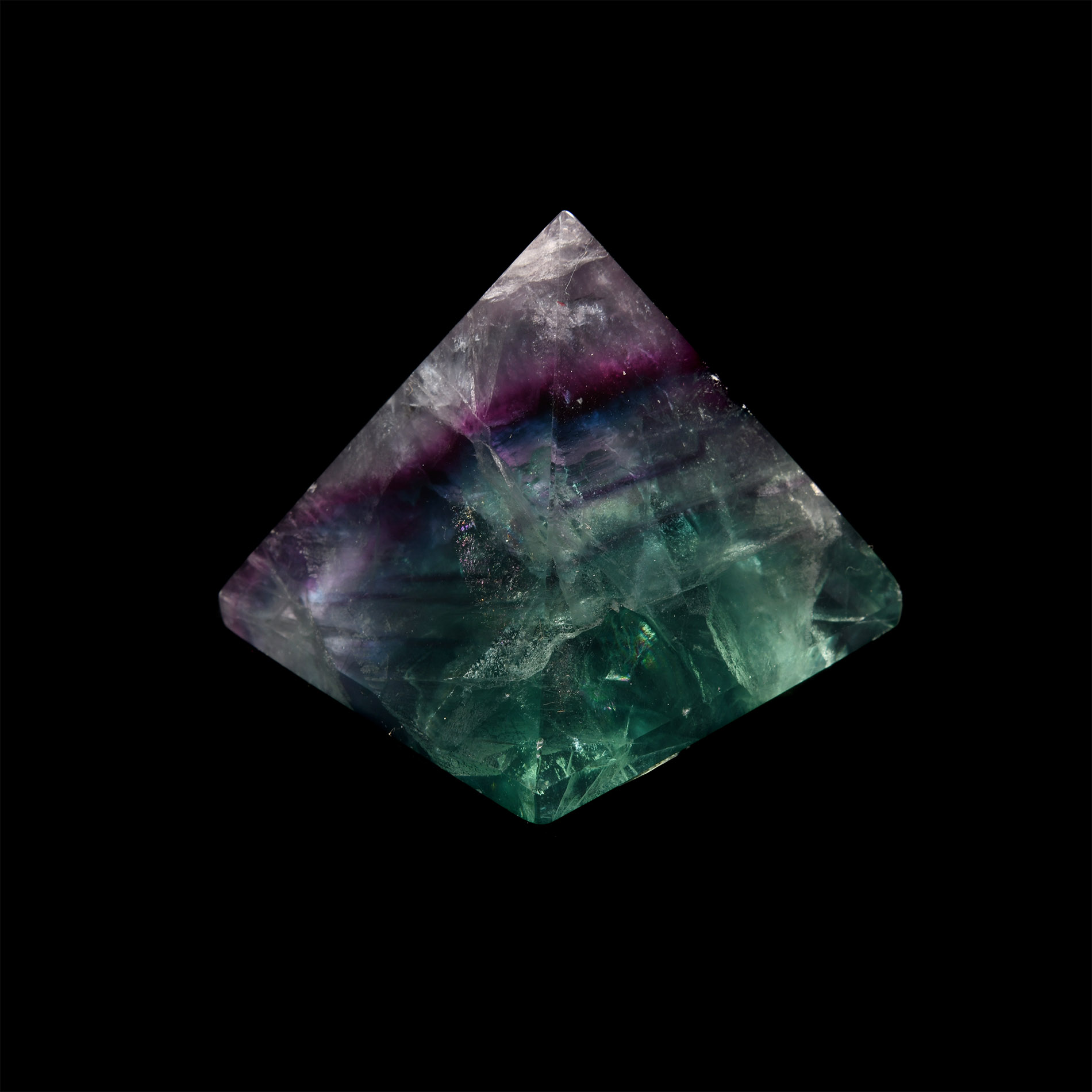 Natural History - Cut and Polished Fluorite Oblique Pyramid
