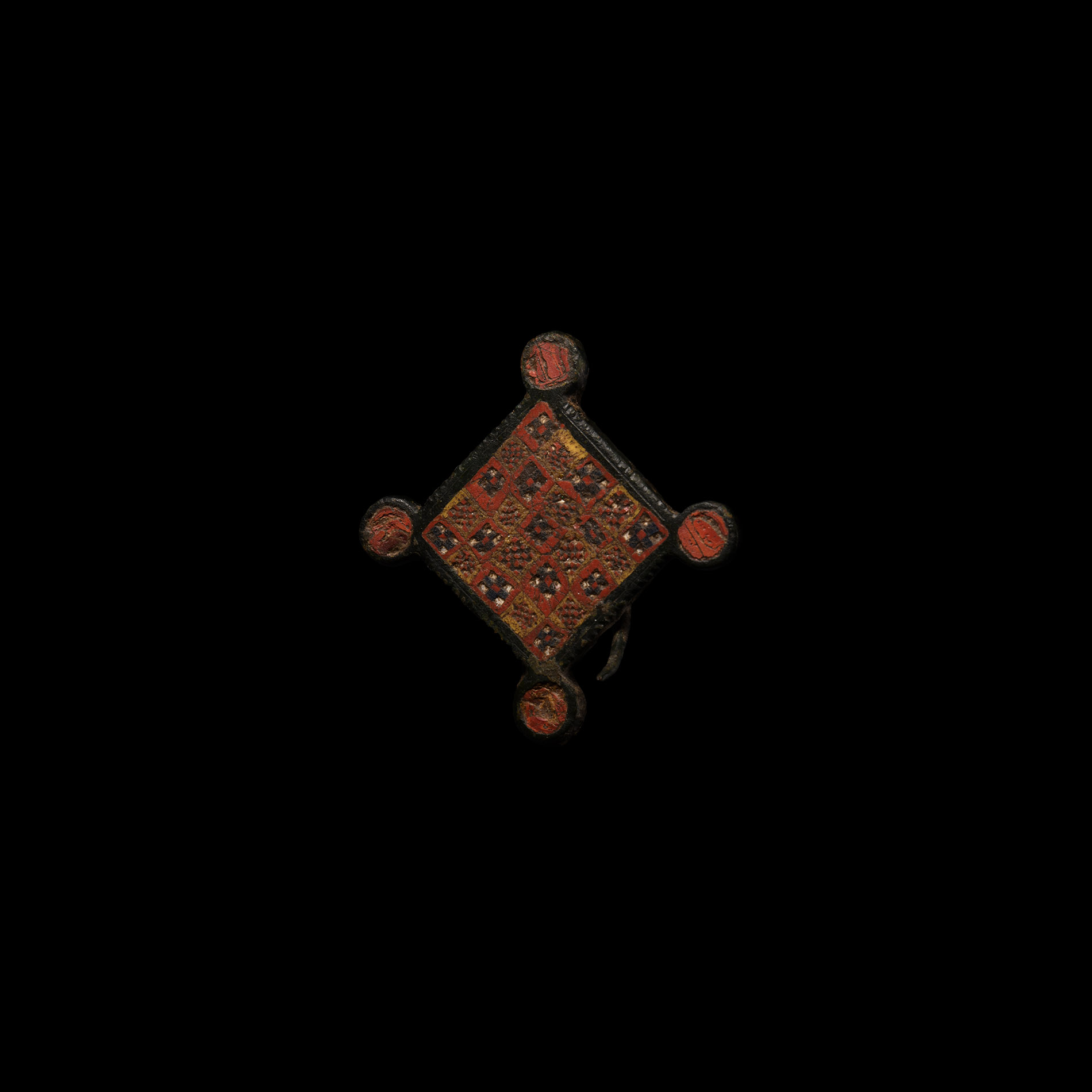 Roman Red Millefiori Plate Brooch