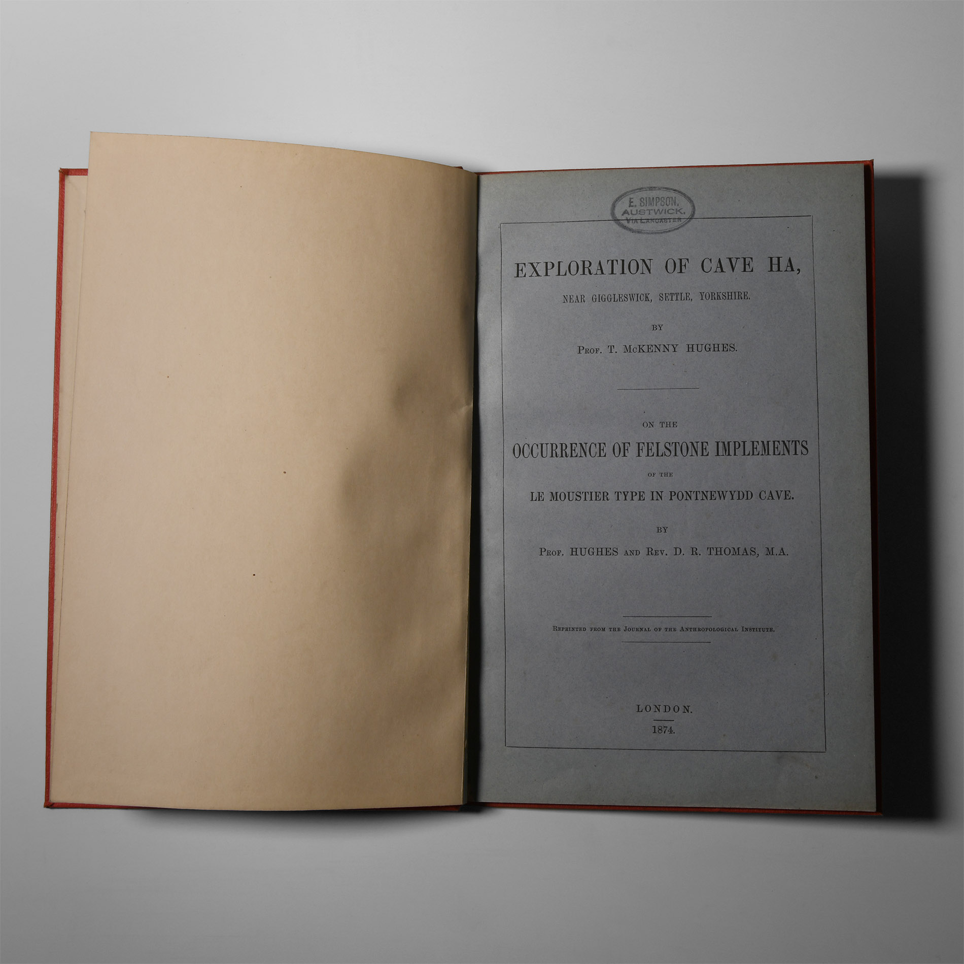 Natural History Books - Hughes / Thomas - Exploration of Cave Ha