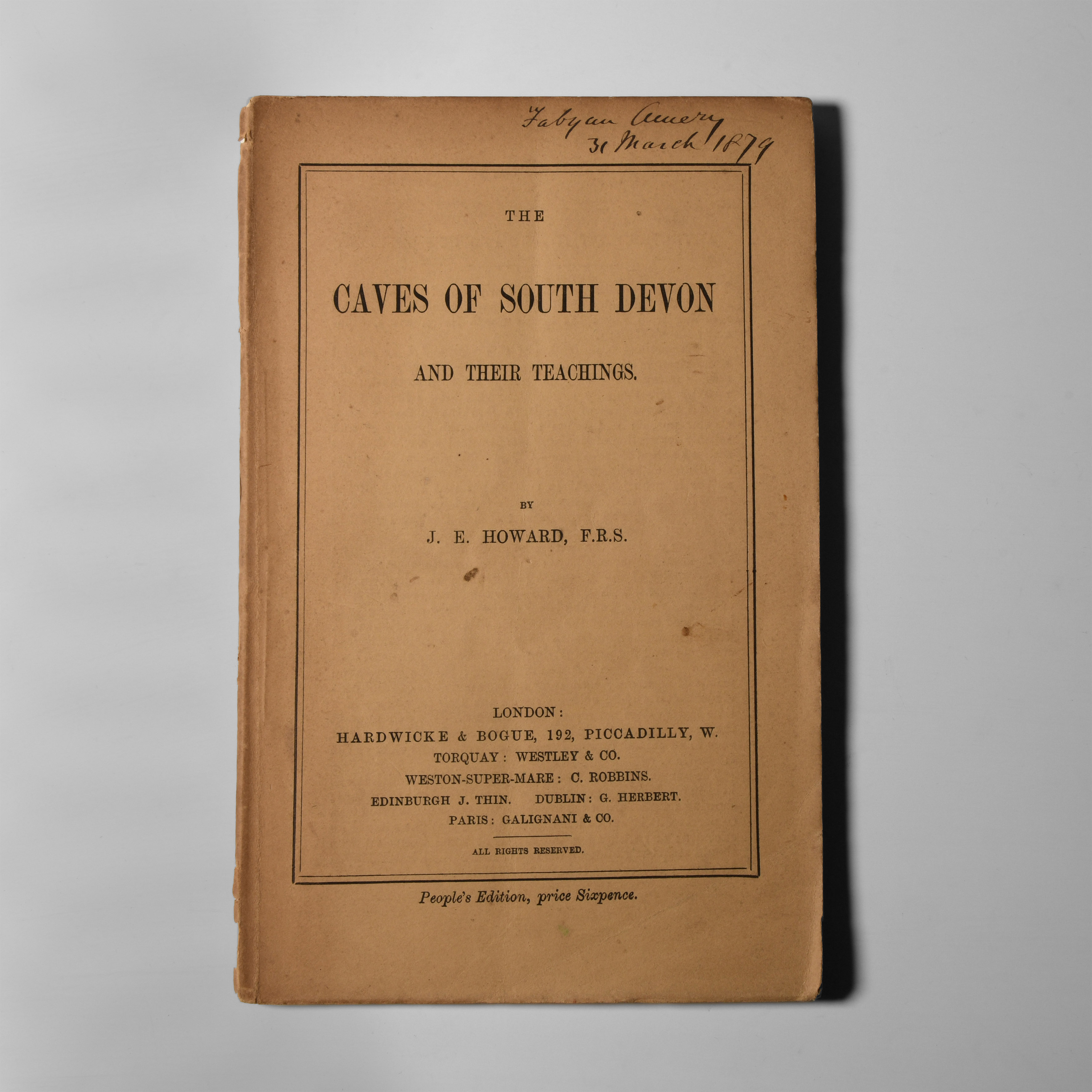Natural History Books - Howard - Caves of South Devon