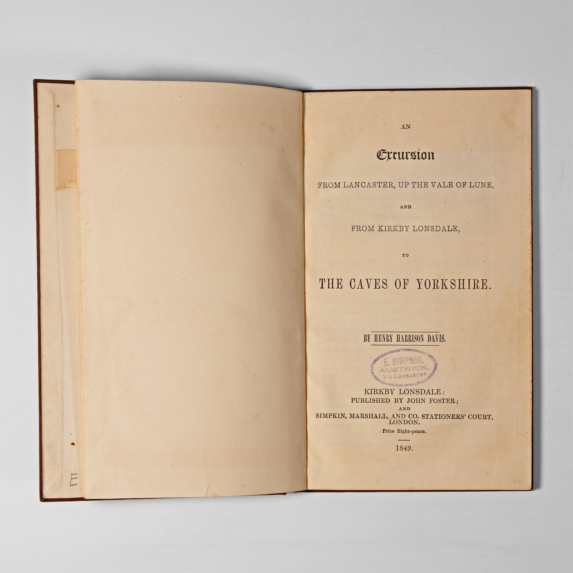 Natural History Books - Davis - Excursion from Lancaster up the Vale of Lune