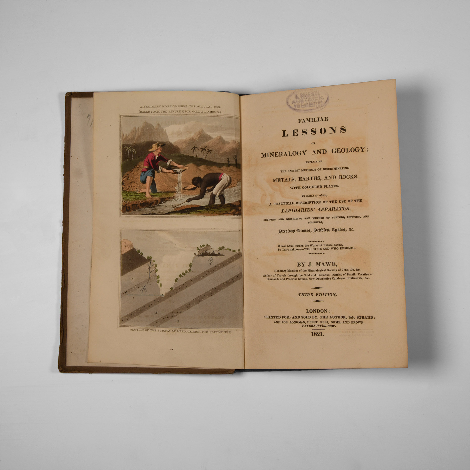 Natural History Books - Mawe - Familiar Lessons on Mineralogy and Geology