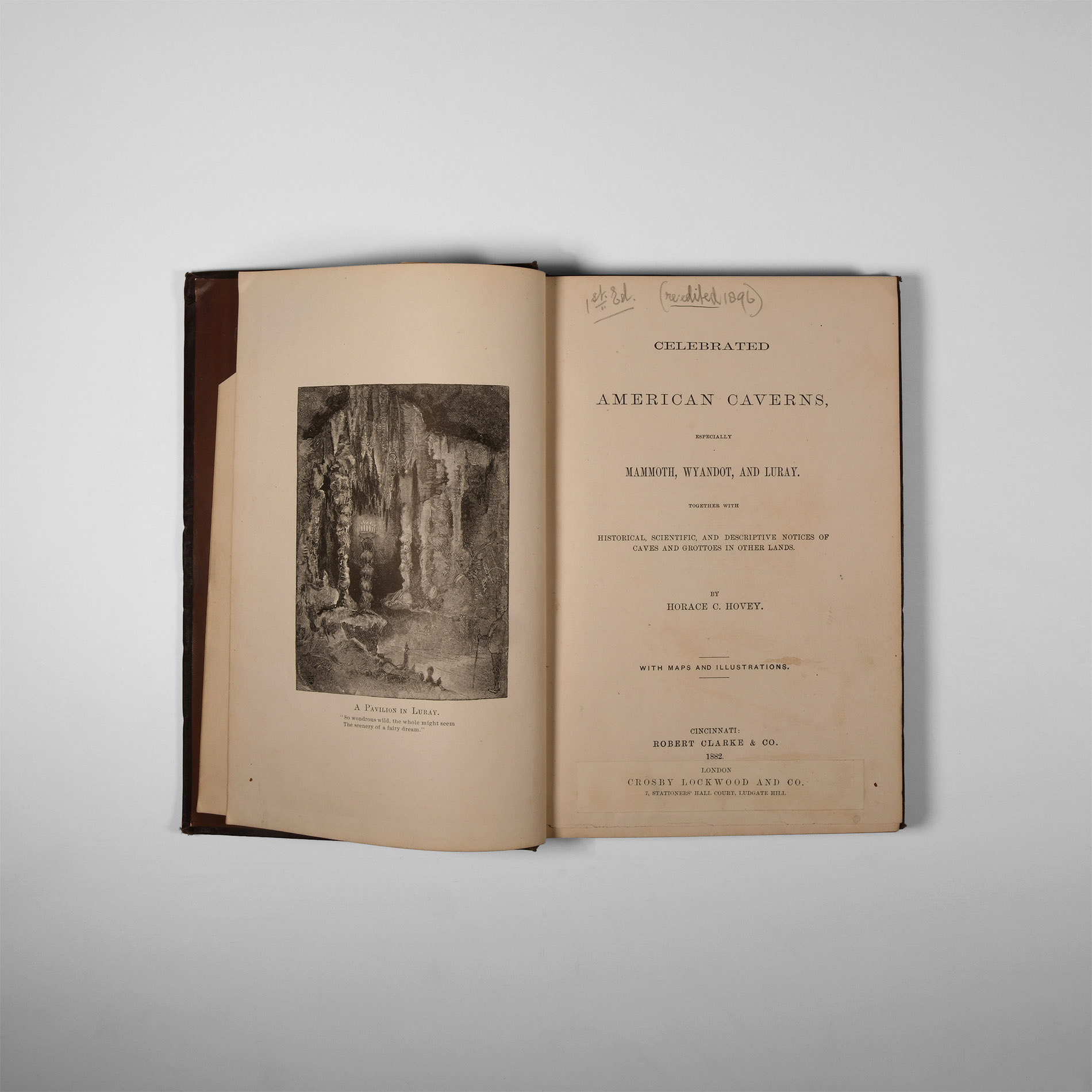 Natural History Books - Hovey - Celebrated American Caverns