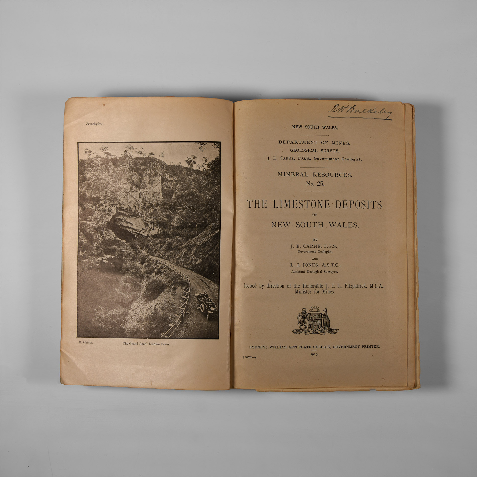 Natural History Books - Carne / Jones - The Limestone Deposits of NSW (Mineral Resources No.25)