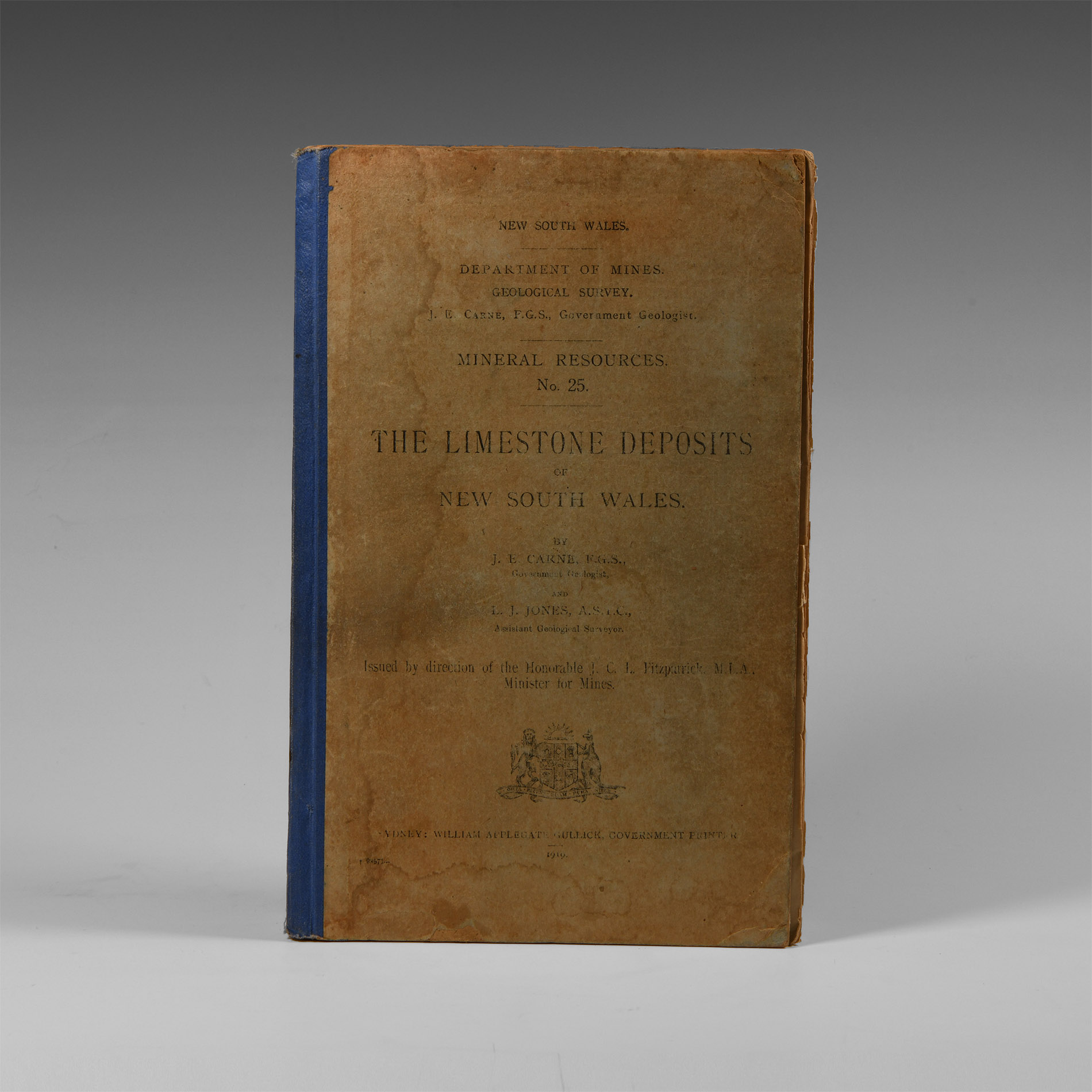 Natural History Books - Carne / Jones - The Limestone Deposits of NSW (Mineral Resources No.25)