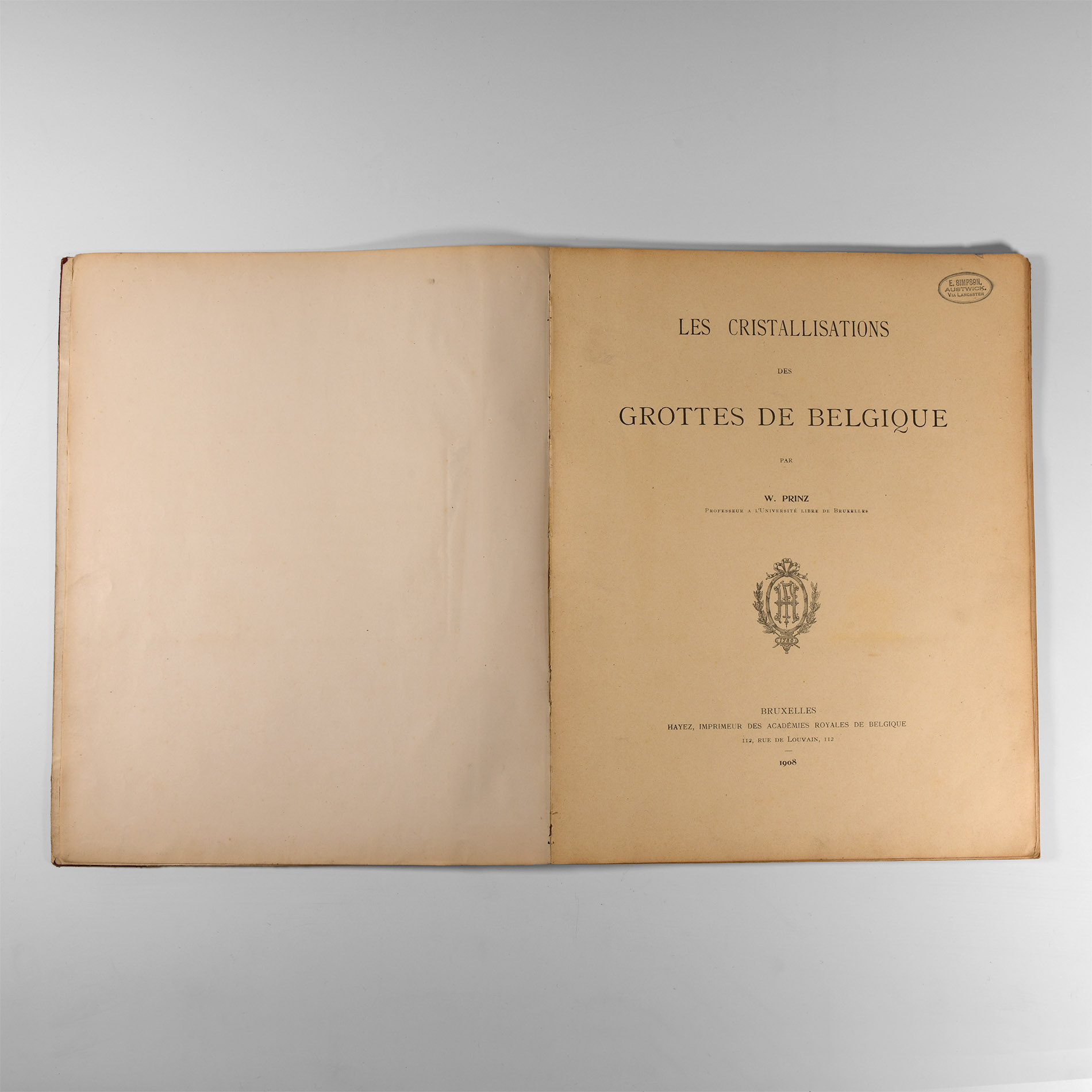 Natural History Books - Prinz - Les Cristallisations des Grottes de Belgique