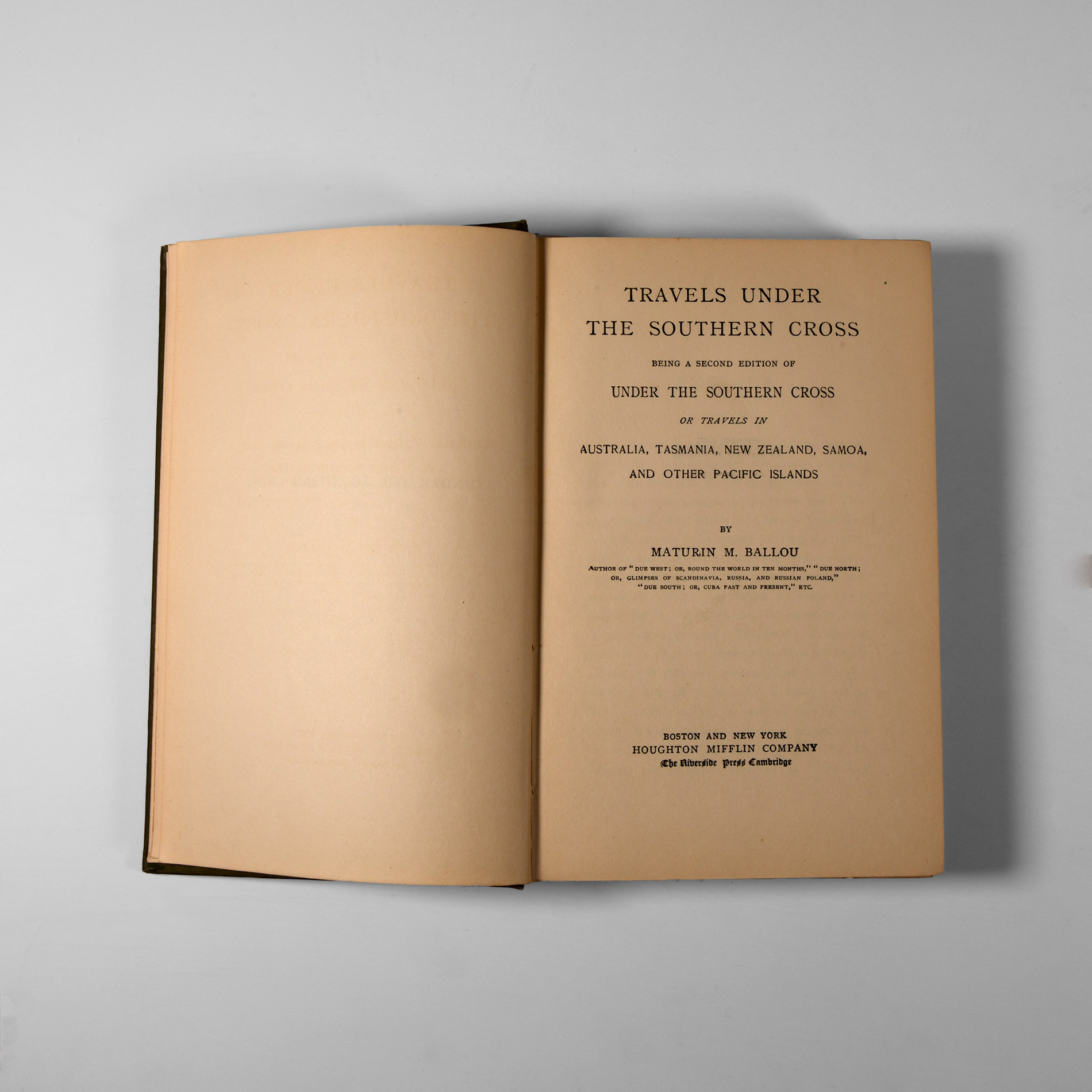 Natural History Books - Ballou - Travels Under the Southern Cross