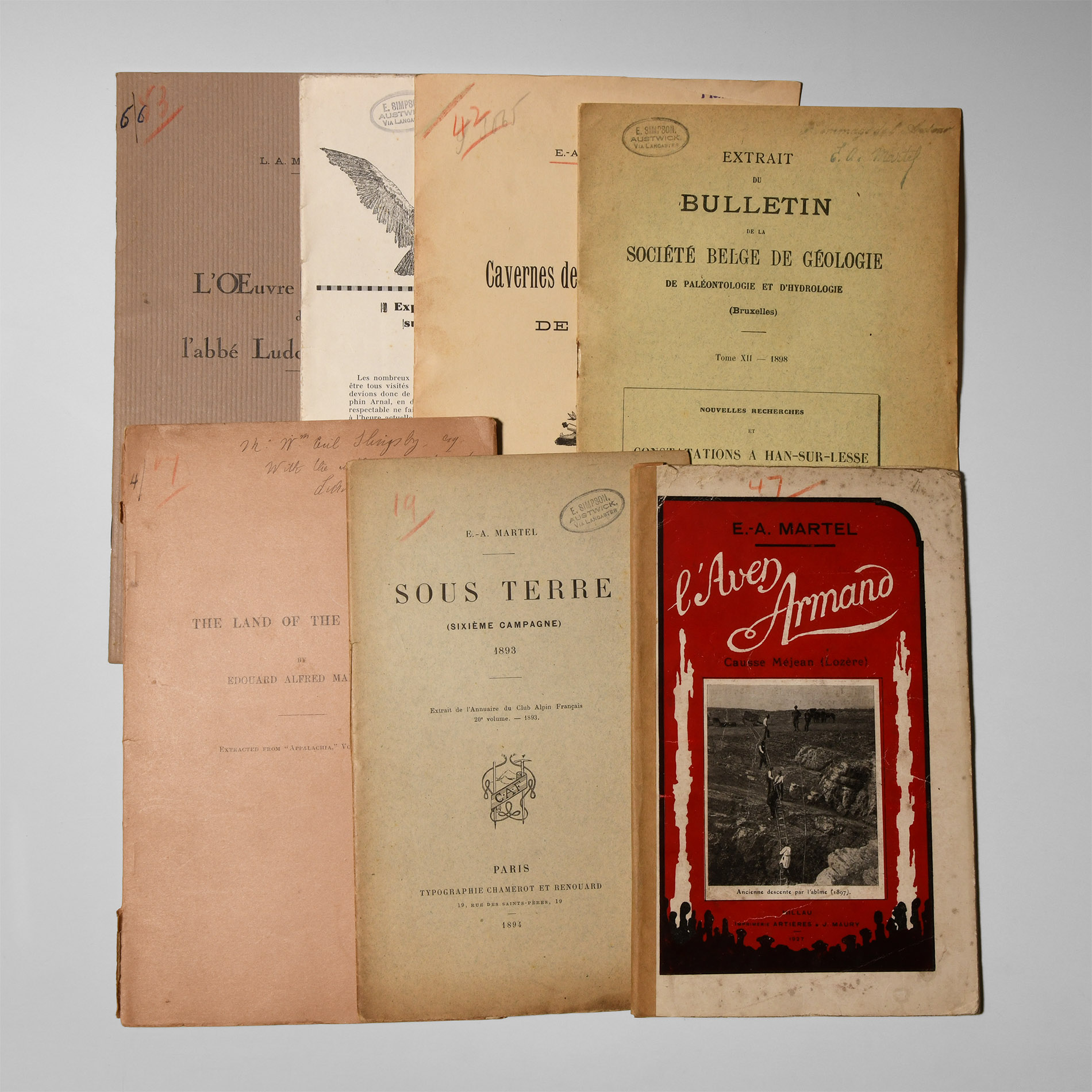 Natural History Books - Martell - Speleological Papers and Offprints