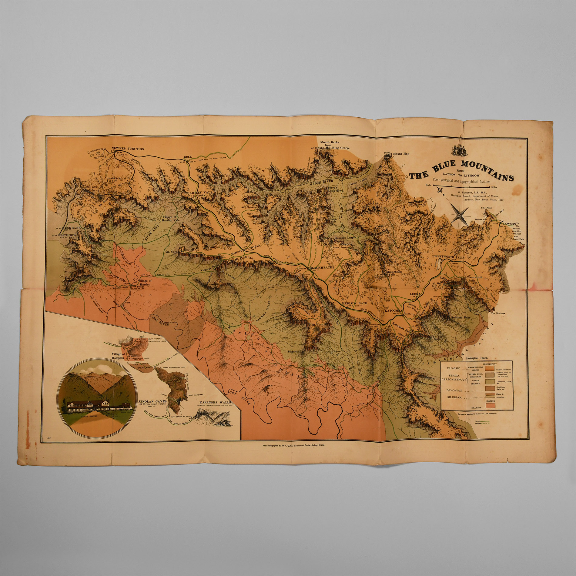 Natural History Books - Trickett - Australia, Blue Mountains Geological Map