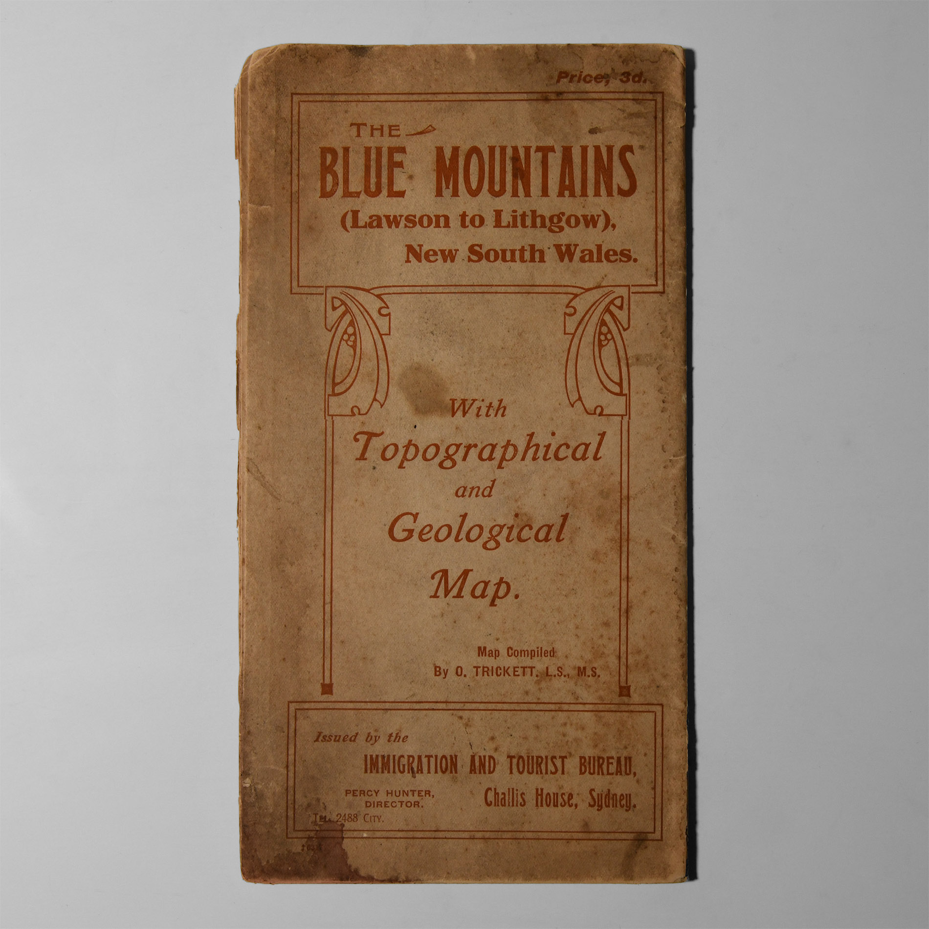 Natural History Books - Trickett - Australia, Blue Mountains Geological Map