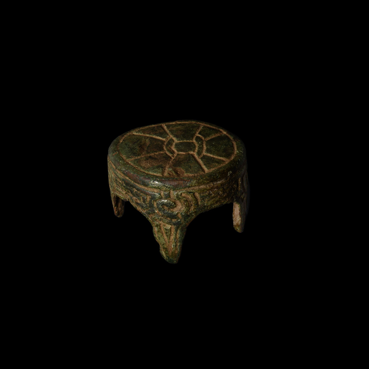 Anglo-Scandinavian Seax War Knife Pommel Cap with Interlaced Panels