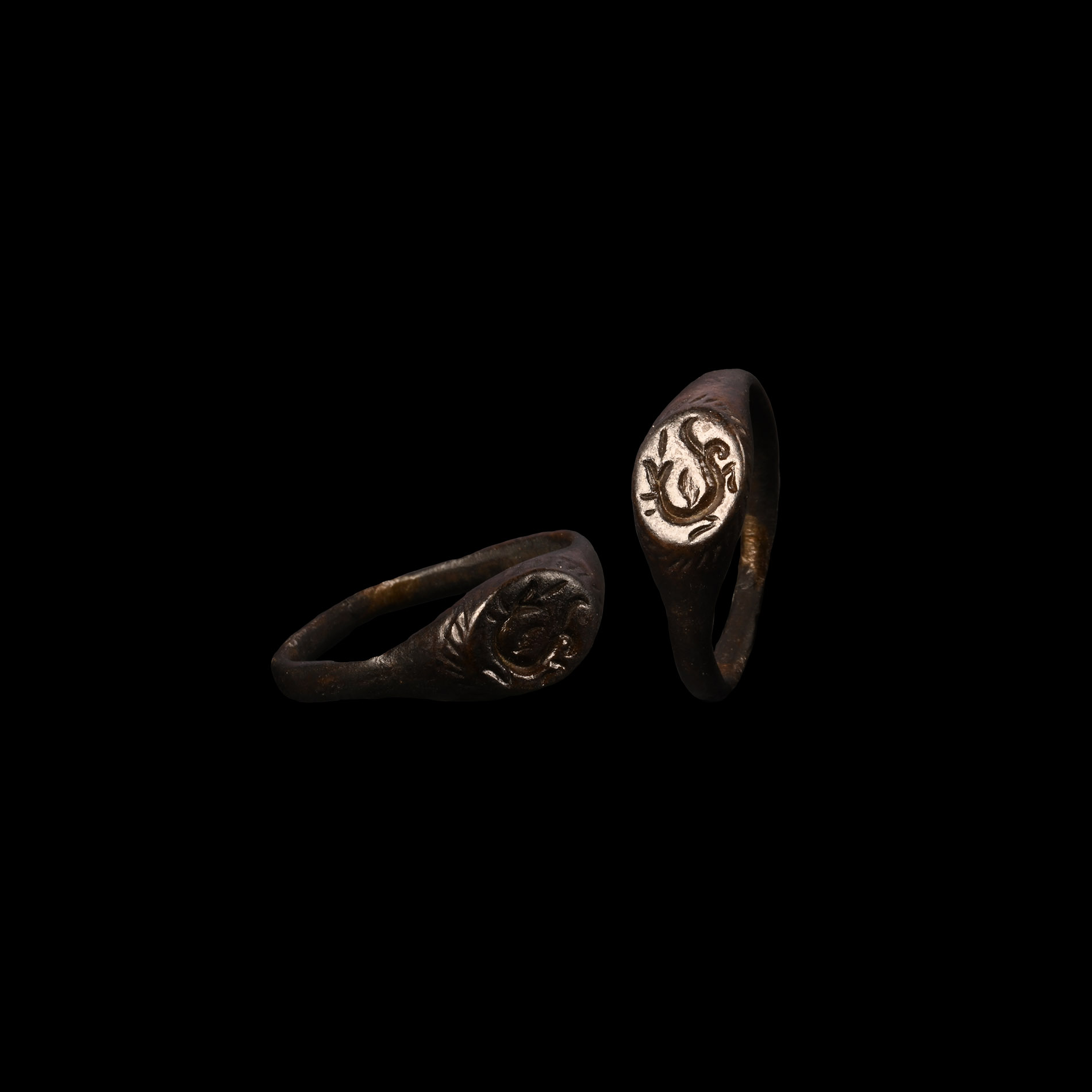 Medieval Ring with Beast Facing Back