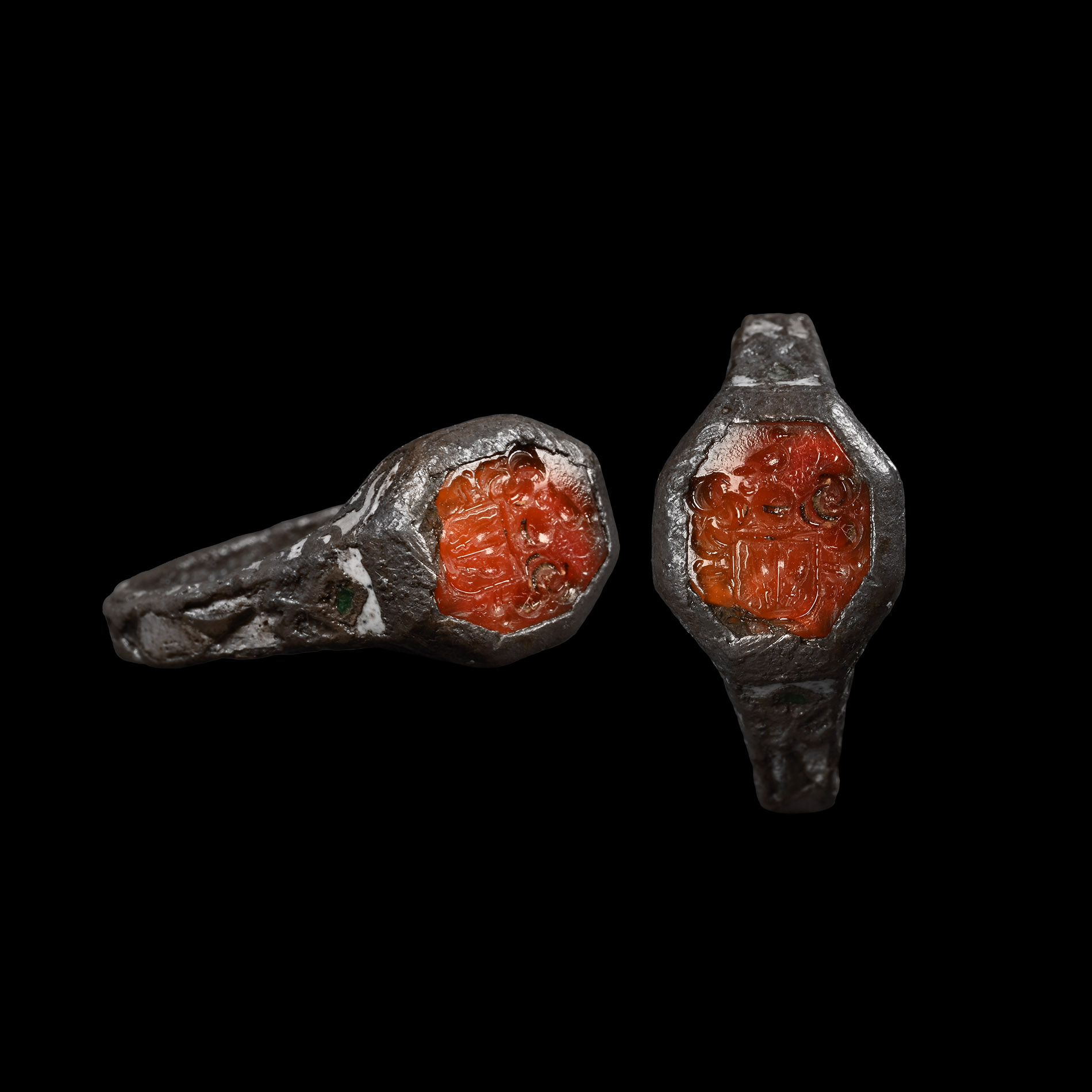 Tudor Period Ring with Armorial Gemstone