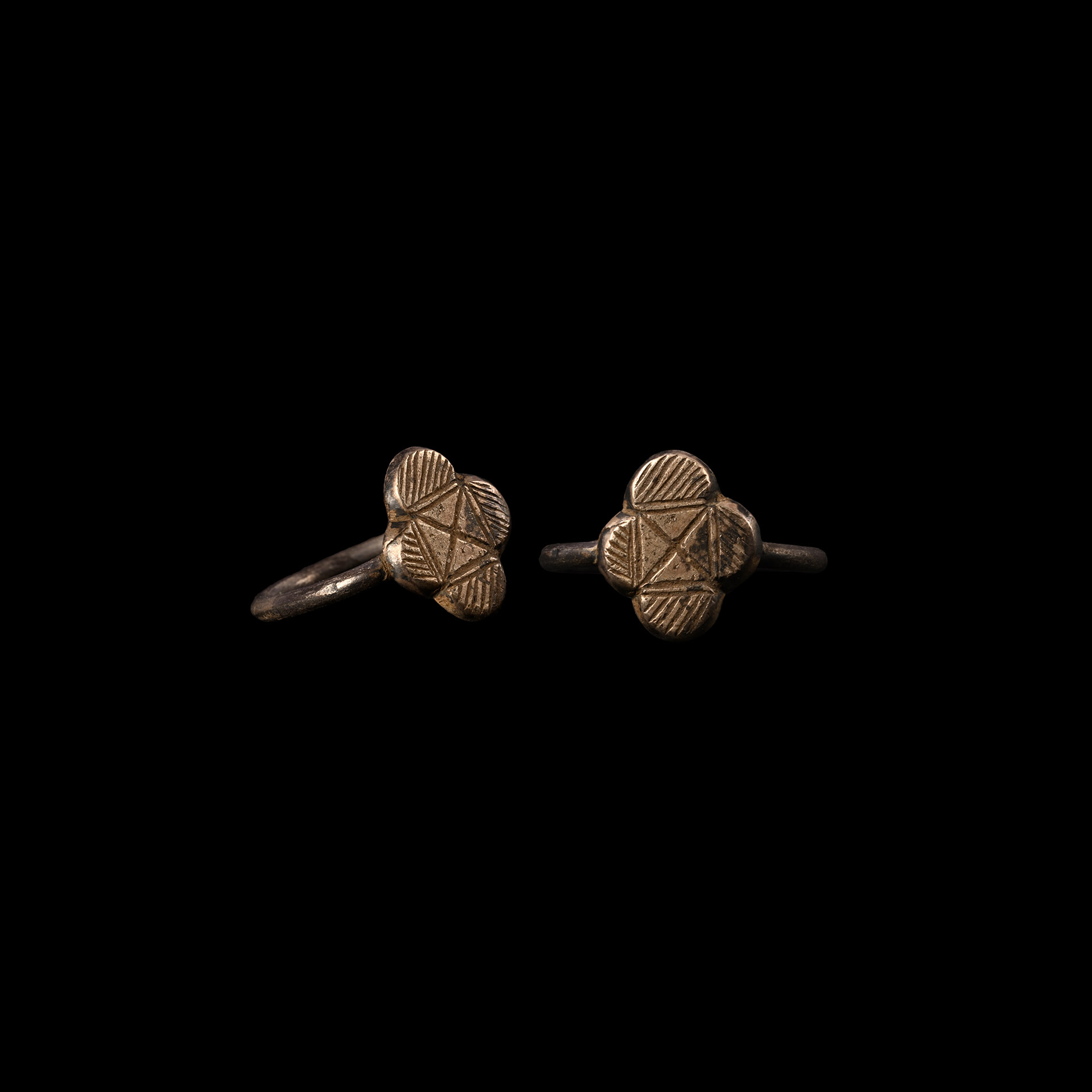 Byzantine Silver Ring with Saltire Cross