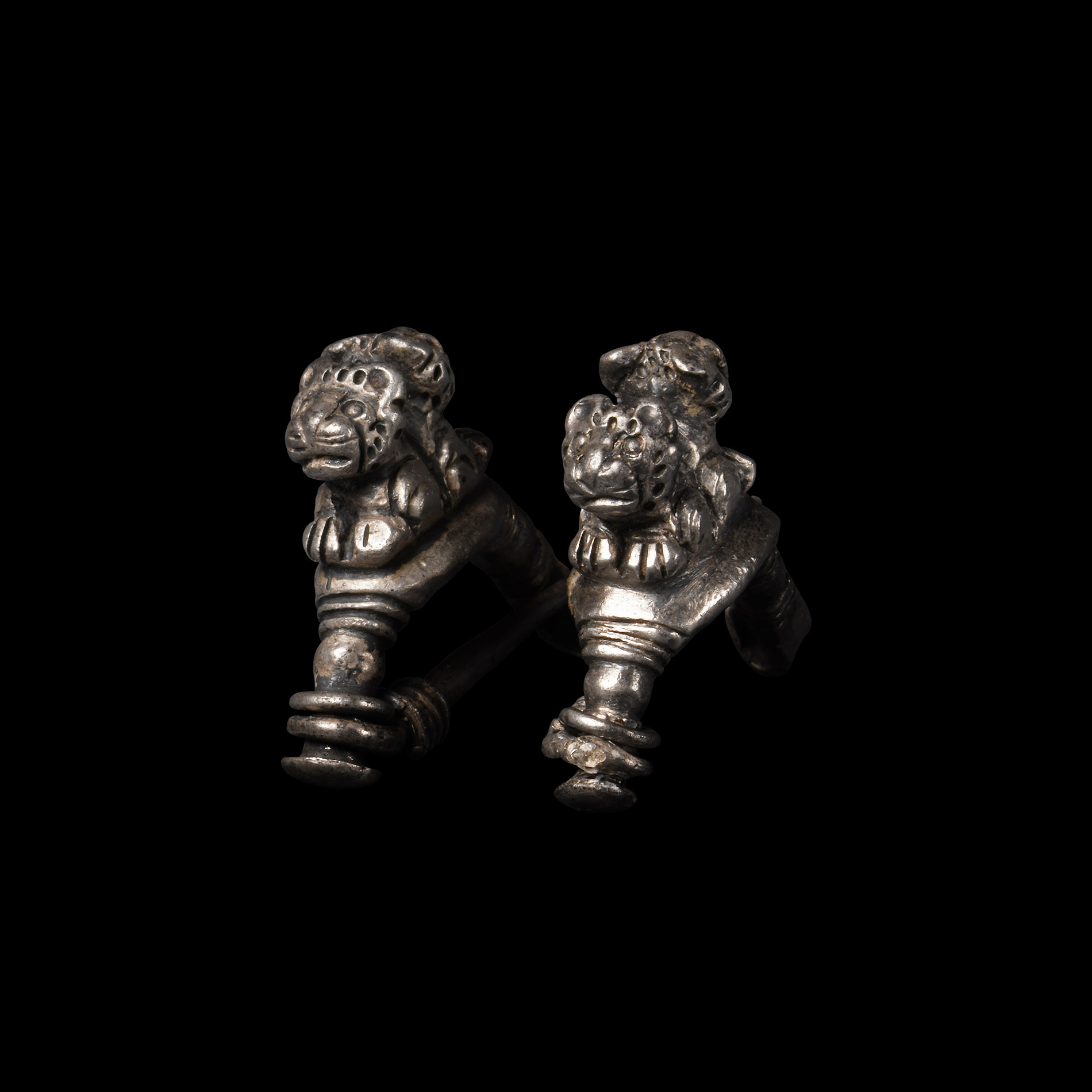 Achaemenid Silver Feline Brooch Pair