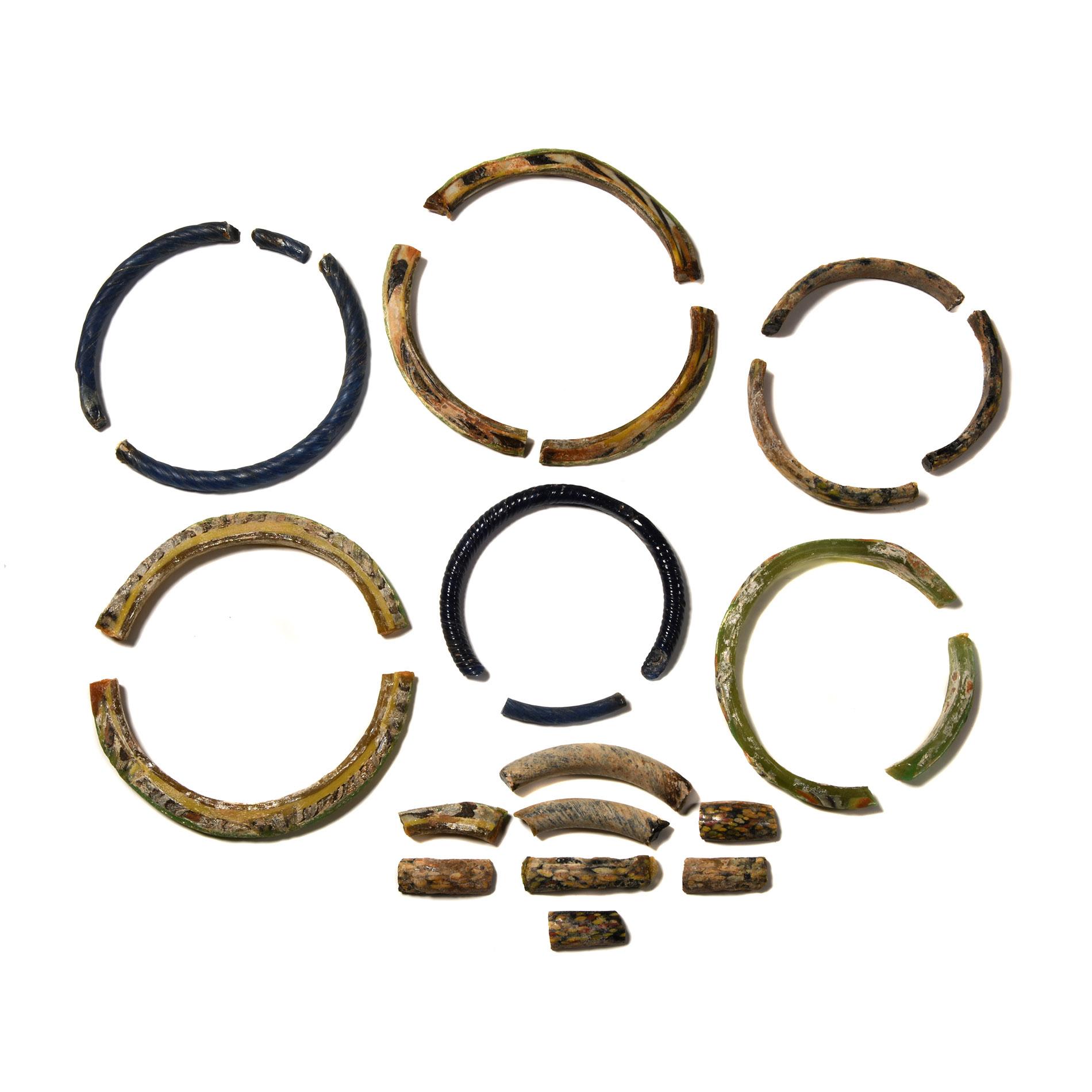Egyptian Glass Bangle Fragment Group