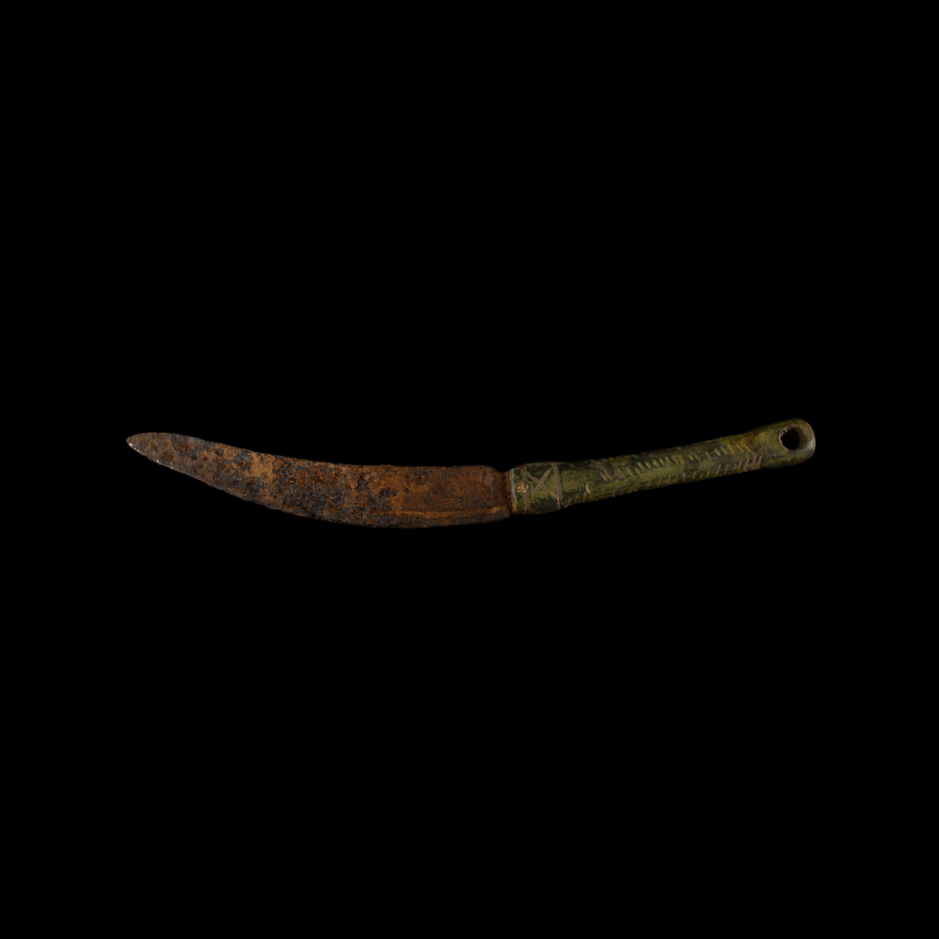 Roman Bronze Handled Knife