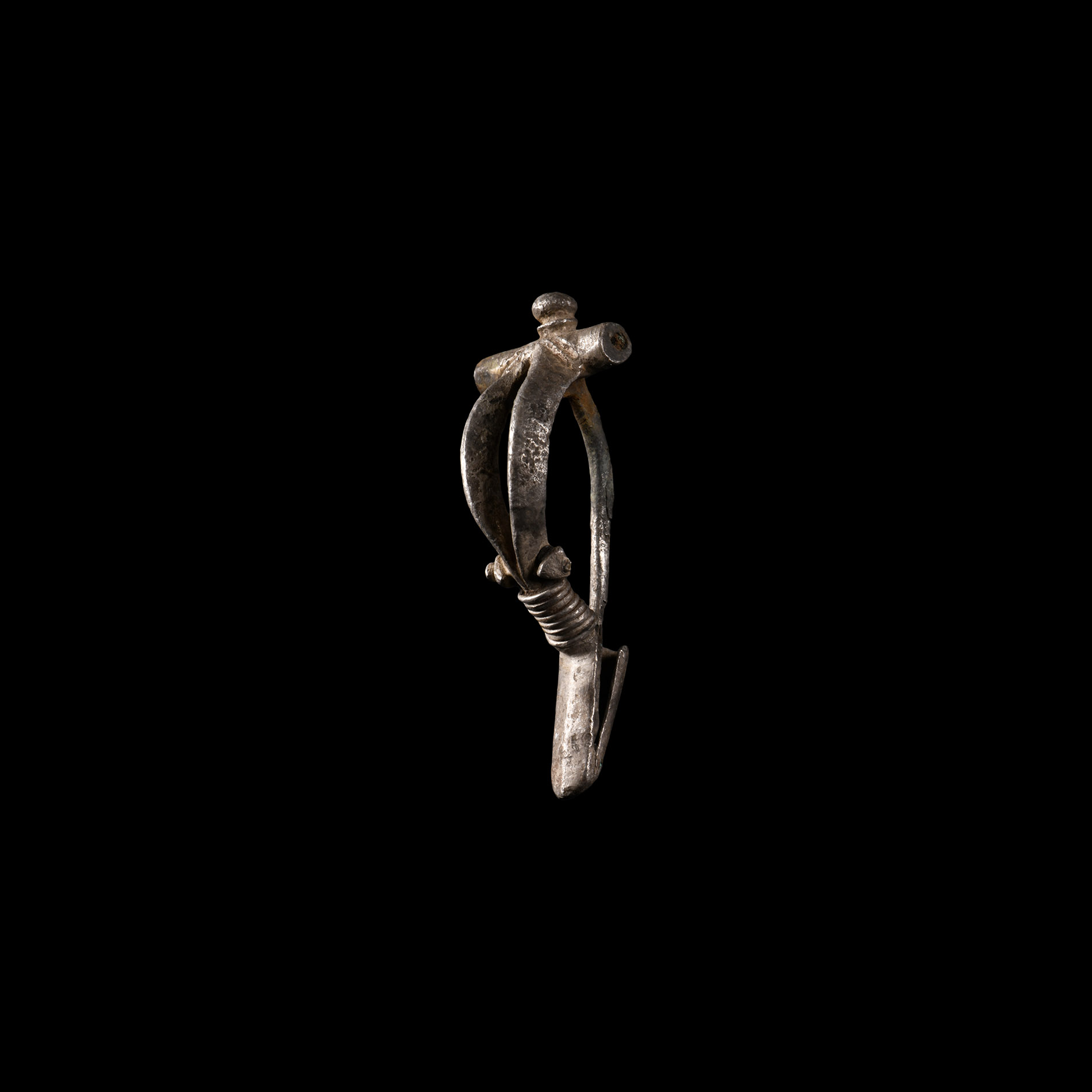 Late Roman Silver Double-Bow Brooch