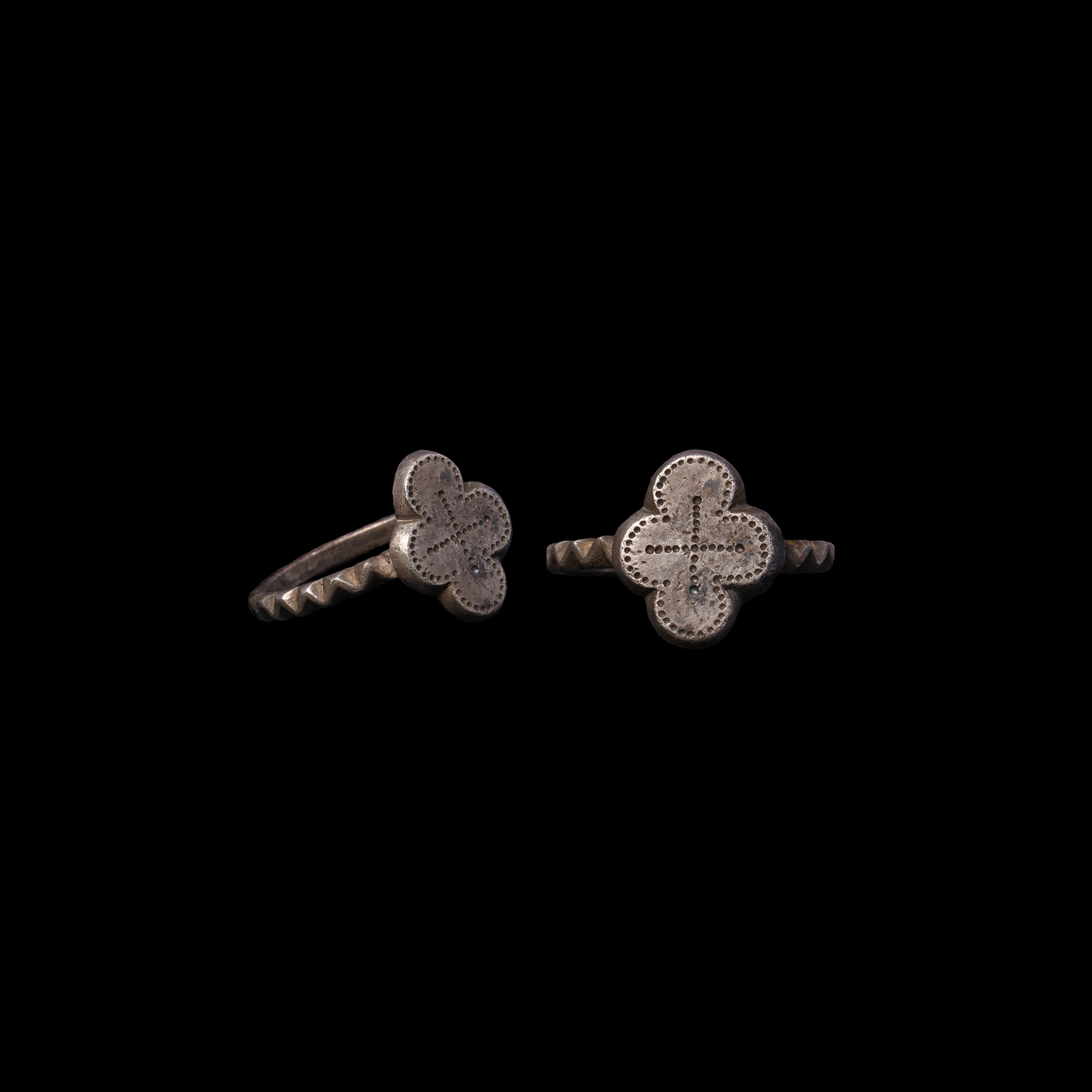 Byzantine Silver Ring with Cross