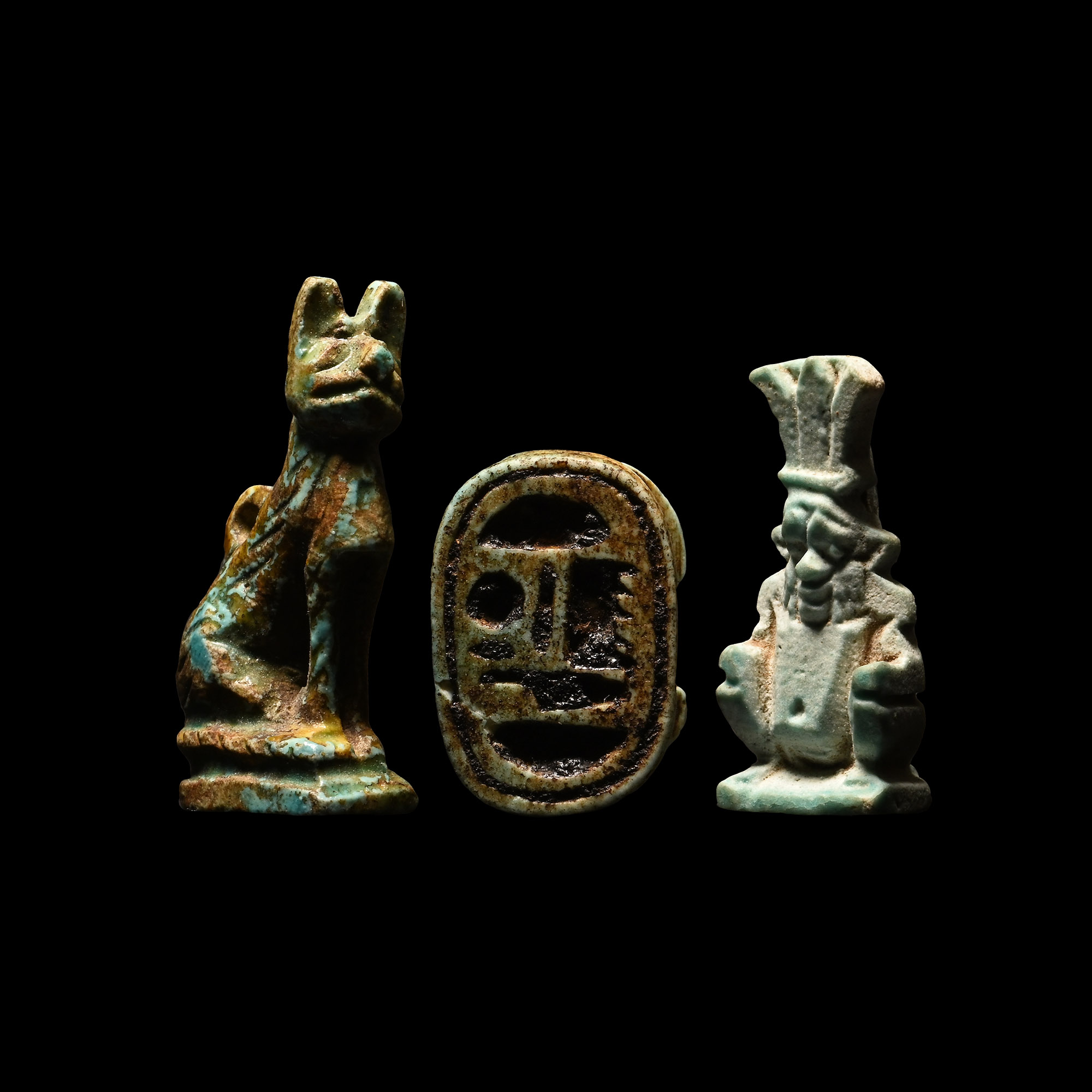 Egyptian Blue Glazed Faience Amulet Collection