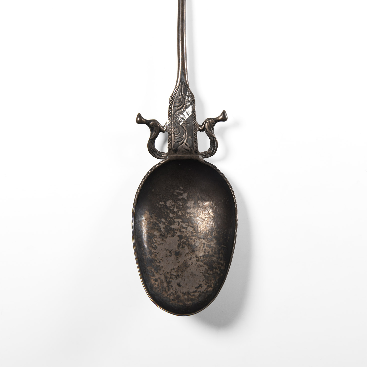 South American Silver Spoon Pin with Birds