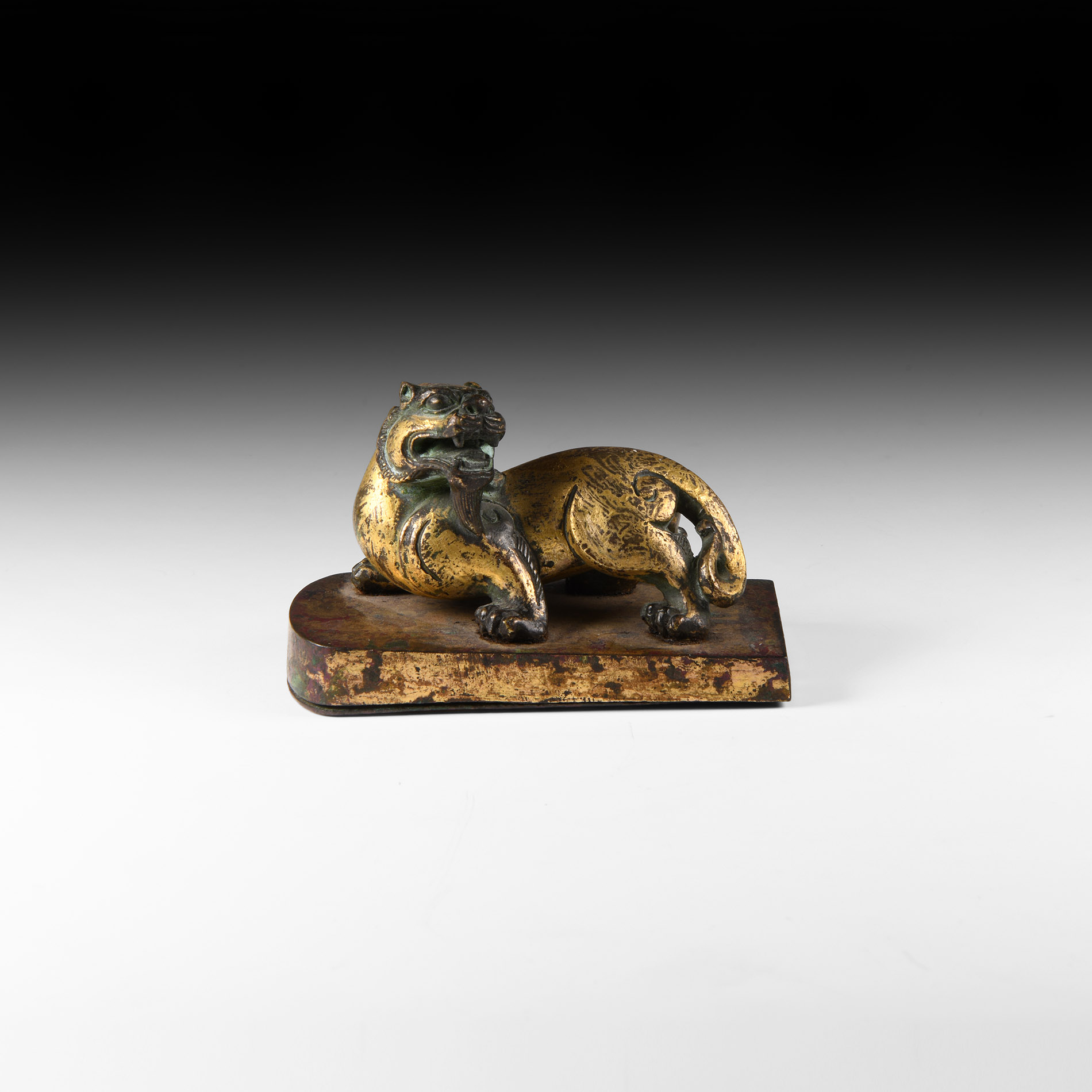Chinese Han Style Gilt Bronze Dragon