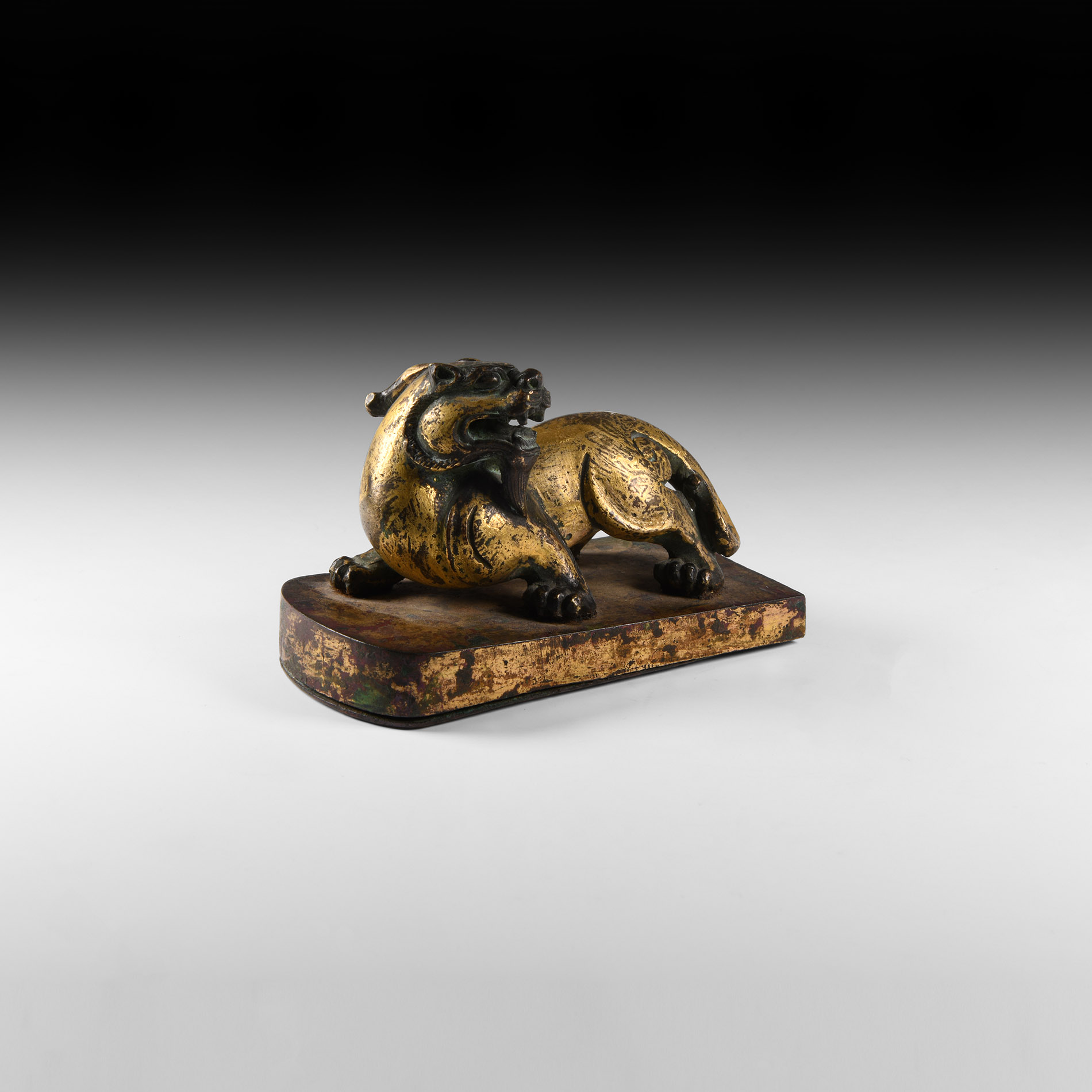 Chinese Han Style Gilt Bronze Dragon