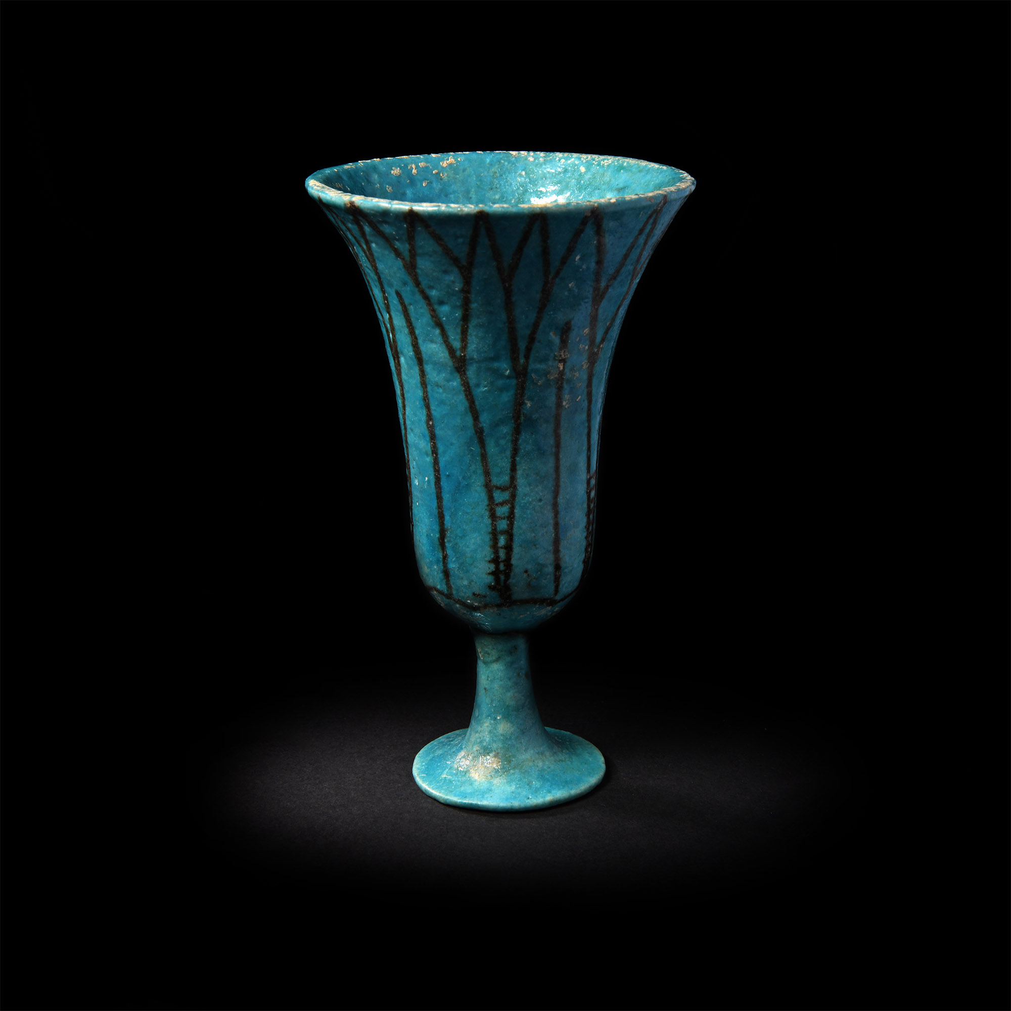 Egyptian Blue-Glazed Faience Chalice