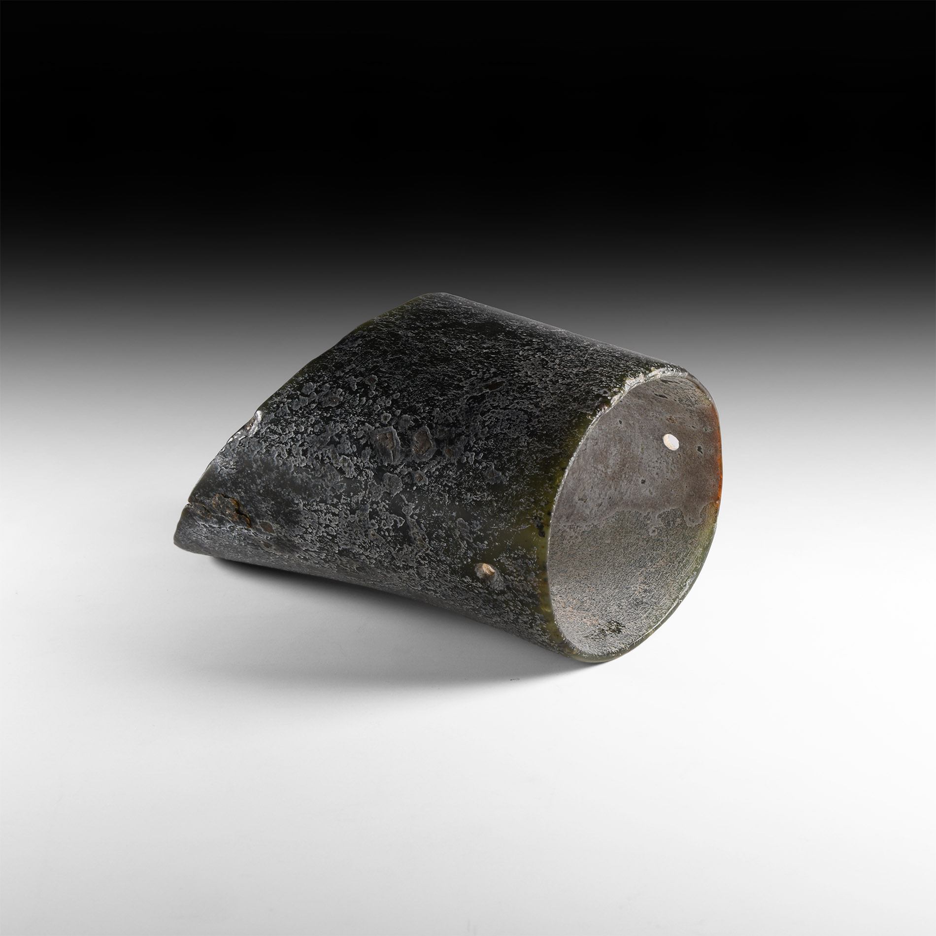 Chinese Hongshan Hoof-Shaped Black Jade Hair Ornament