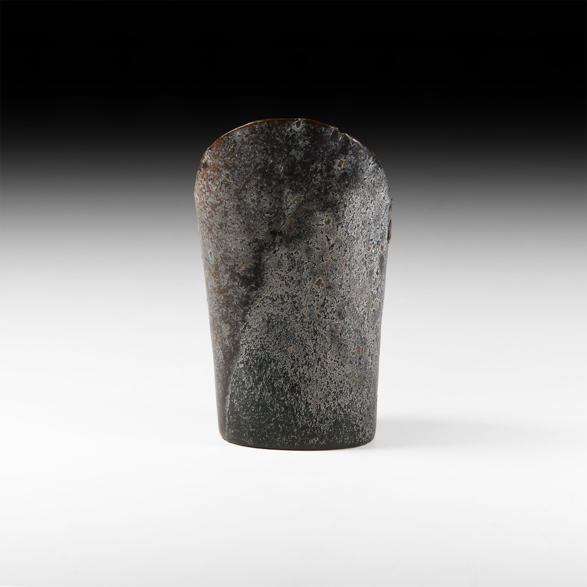 Chinese Hongshan Hoof-Shaped Black Jade Hair Ornament