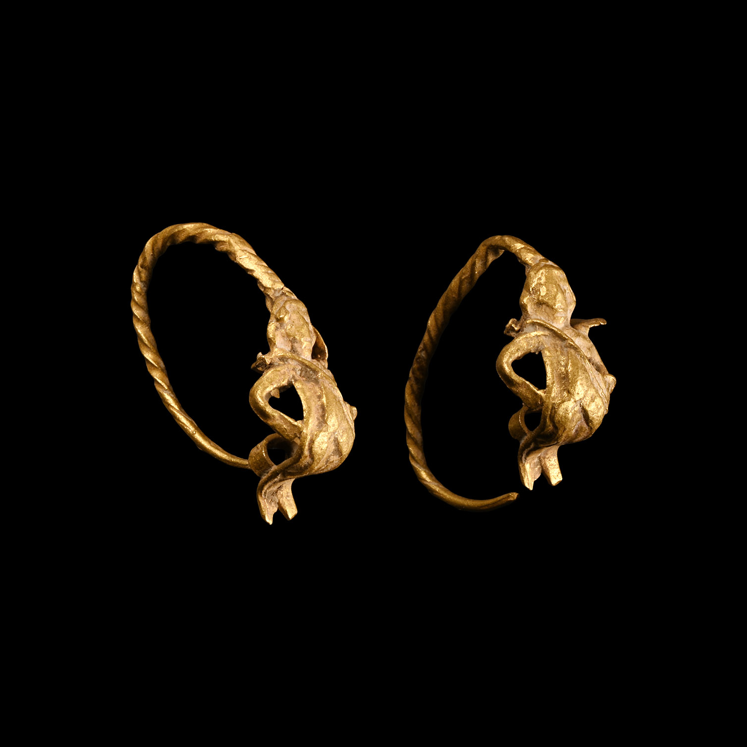 Greek Gold Eros Earrings