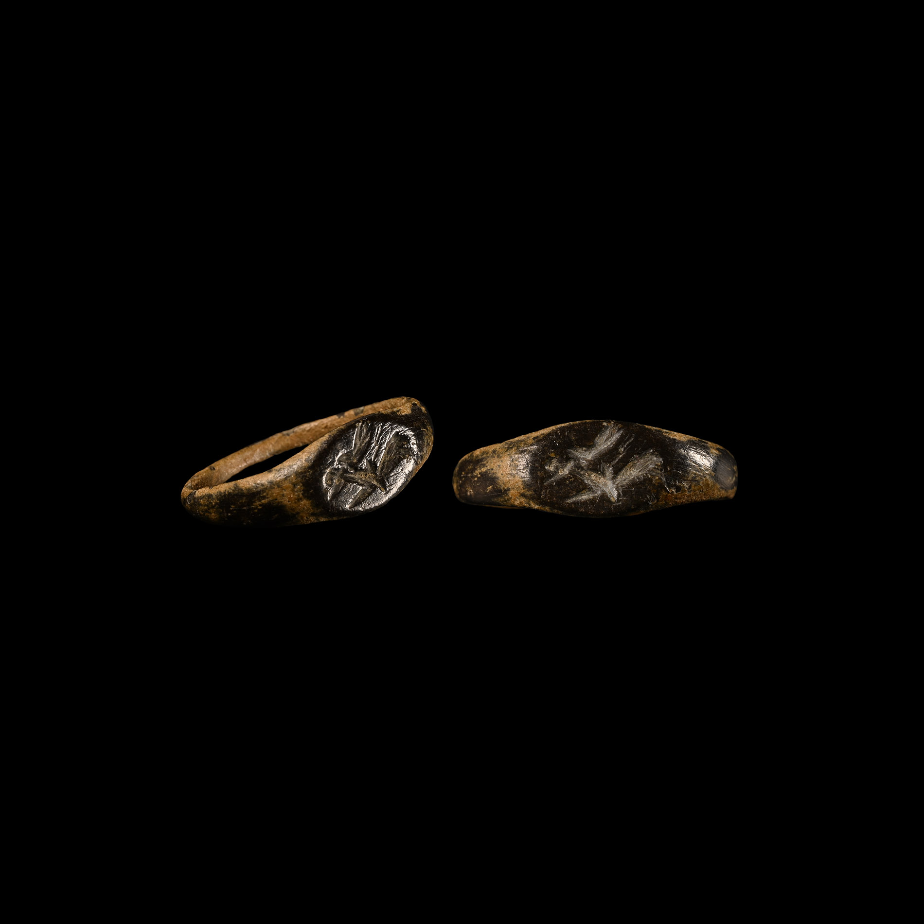 Roman Ring with Engraved Bezel