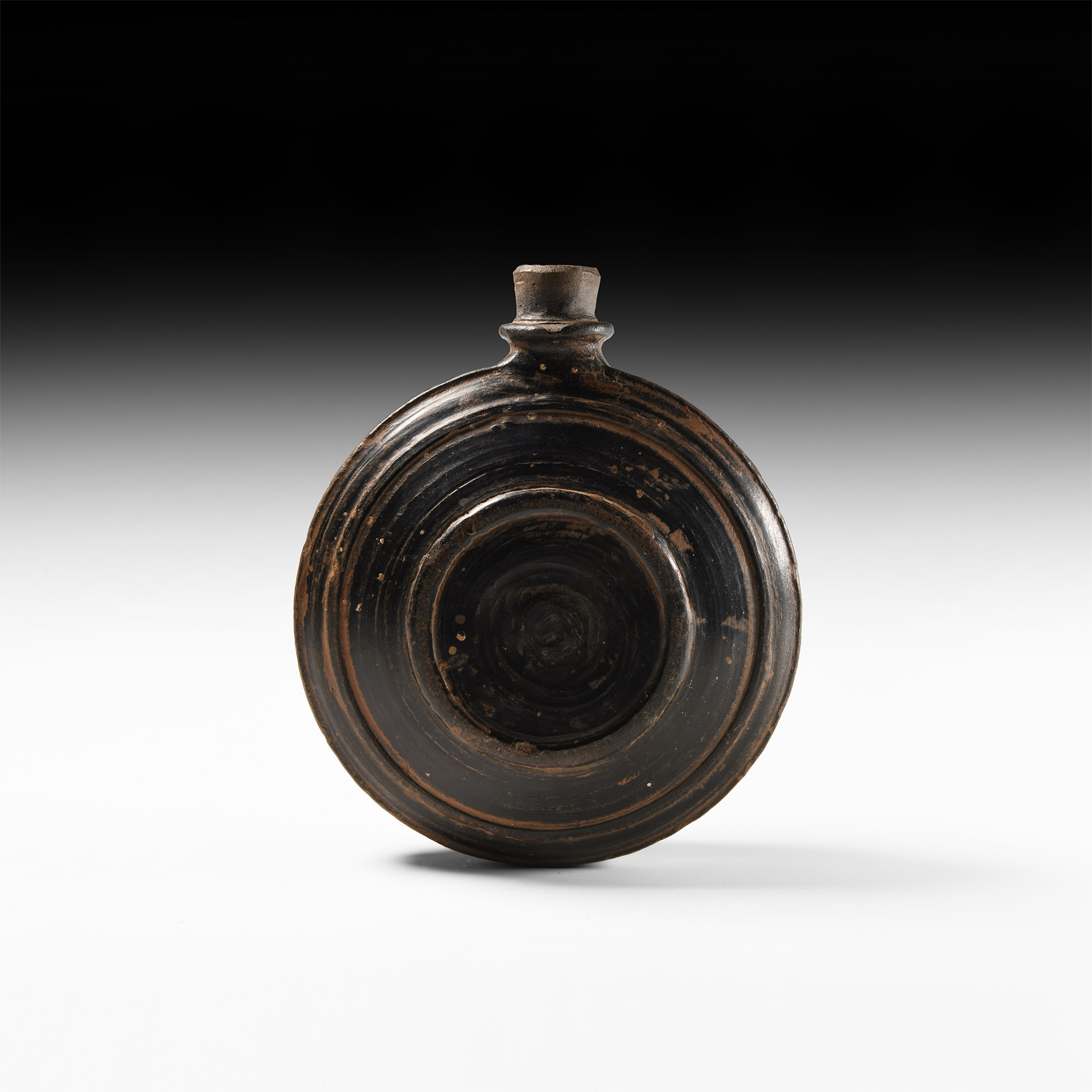 Egyptian Black Burnished Ware Pilgrim's Flask